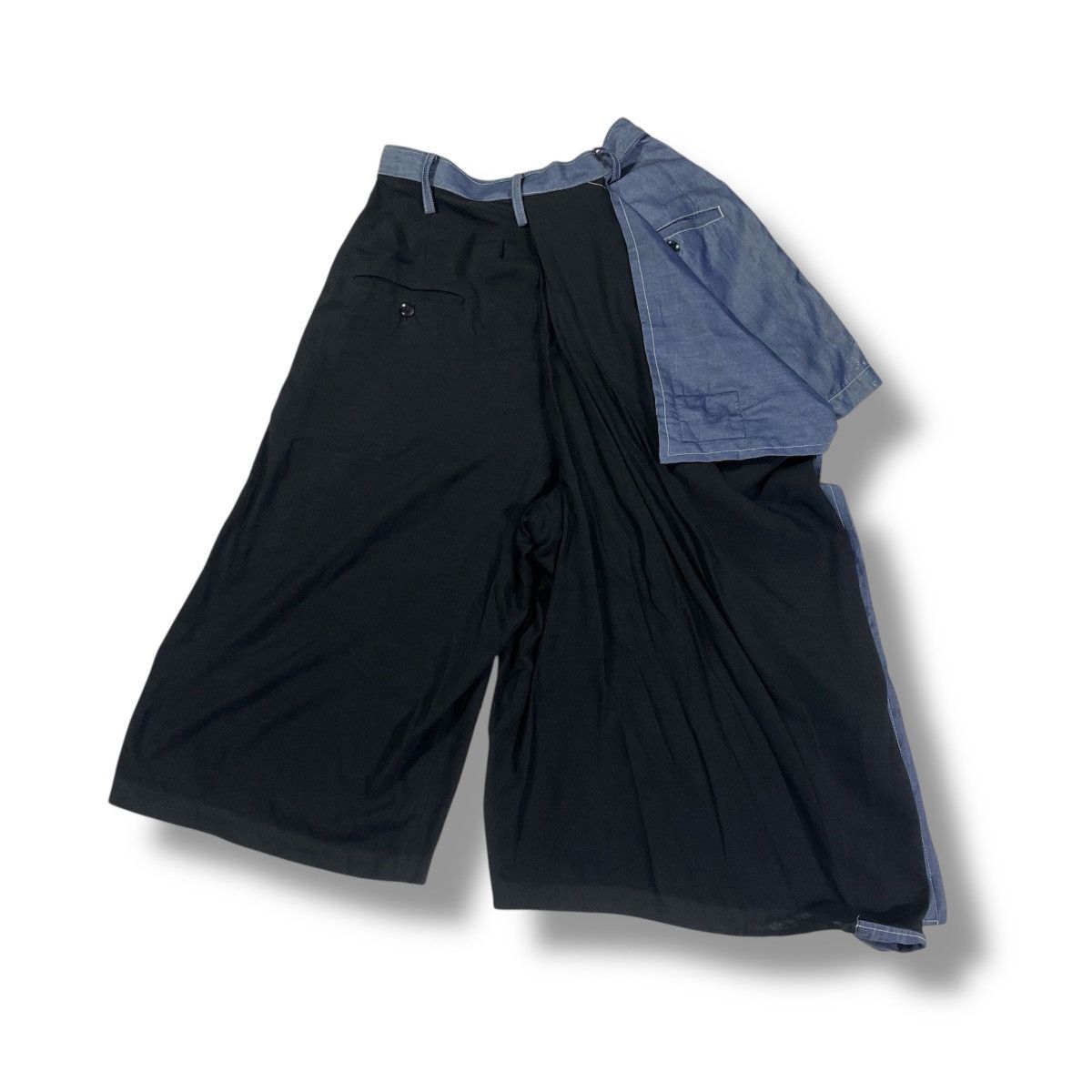 Yohji Yamamoto Rare! Yohji Yamamoto Split Denim Wide Asymmetrical Pant Size 28" / US 6 / IT 42 - 2 Thumbnail