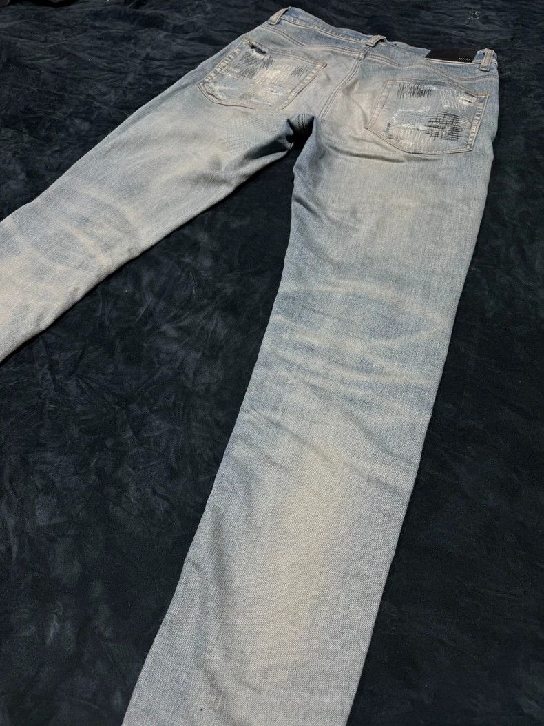 Amiri Amiri Random Stitching Destroyed Boro Dogtooth Embroidered Size US 32 / EU 48 - 4 Thumbnail