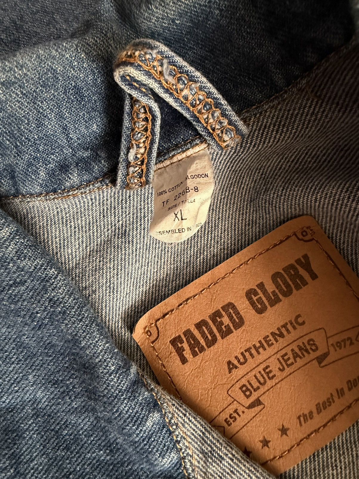 Faded Glory Vintage Faded Glory Jacket Blue Denim Trucker Y2K Sz XL Size US XL / EU 56 / 4 - 9 Thumbnail
