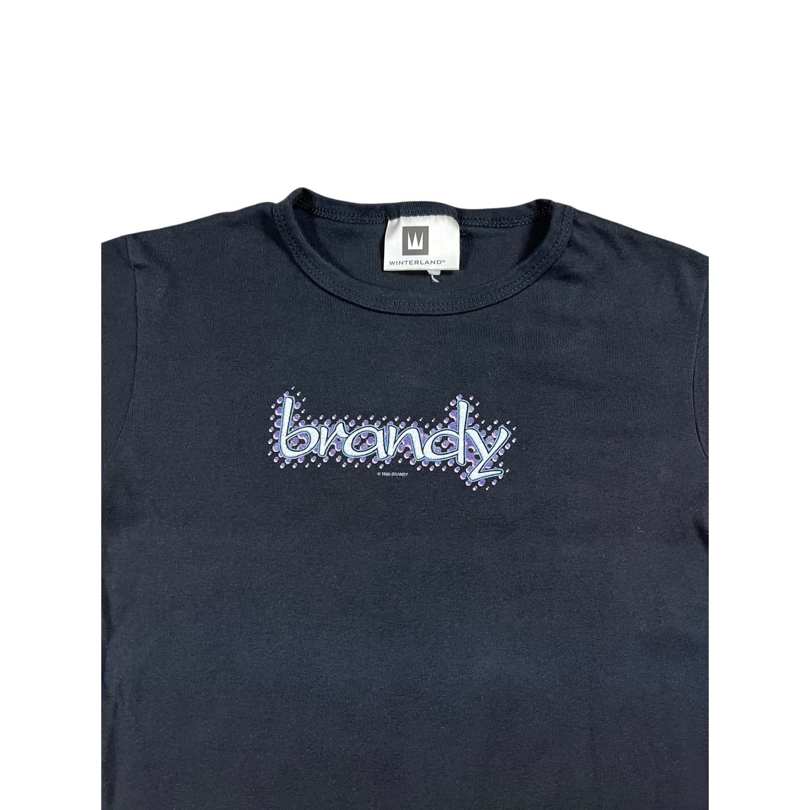 Band Tees × Rap Tees × Vintage Vintage 1999 Winterland Brandy baby style black femme tee Size L / US 10 / IT 46 - 2 Thumbnail