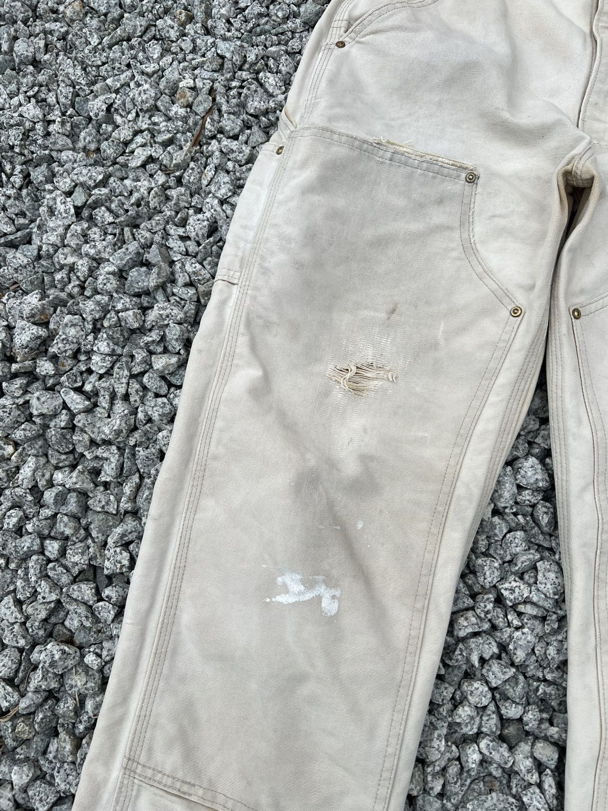 Carhartt Vintage Sun Faded Carhartt Double Knee Distress Denim#USA Size US 30 / EU 46 - 6 Thumbnail