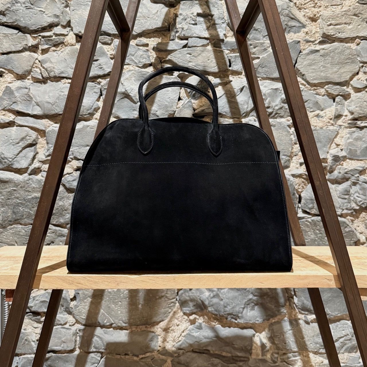 The Row The Row Black Suede Soft Margaux 17 Bag Size ONE SIZE - 1 Thumbnail