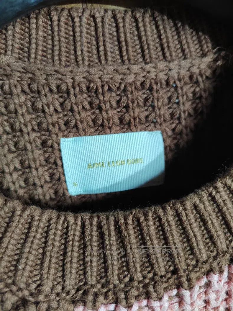 Aime Leon Dore Aime Leon Dore Pink and Brown Striped Knit Sweater Size US S / EU 44-46 / 1 - 2 Thumbnail