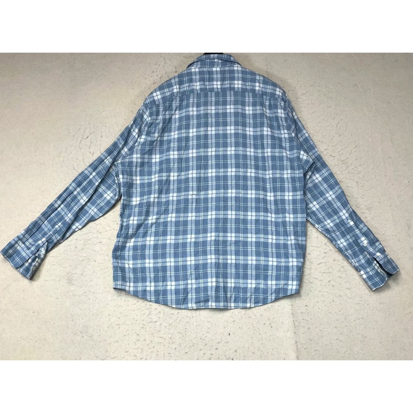 Faherty Faherty Flannel Shirt Button-Up Long Sleeve Plaid Stretch 2XL Men Blue and White Size US XXL / EU 58 / 5 - 2 Thumbnail