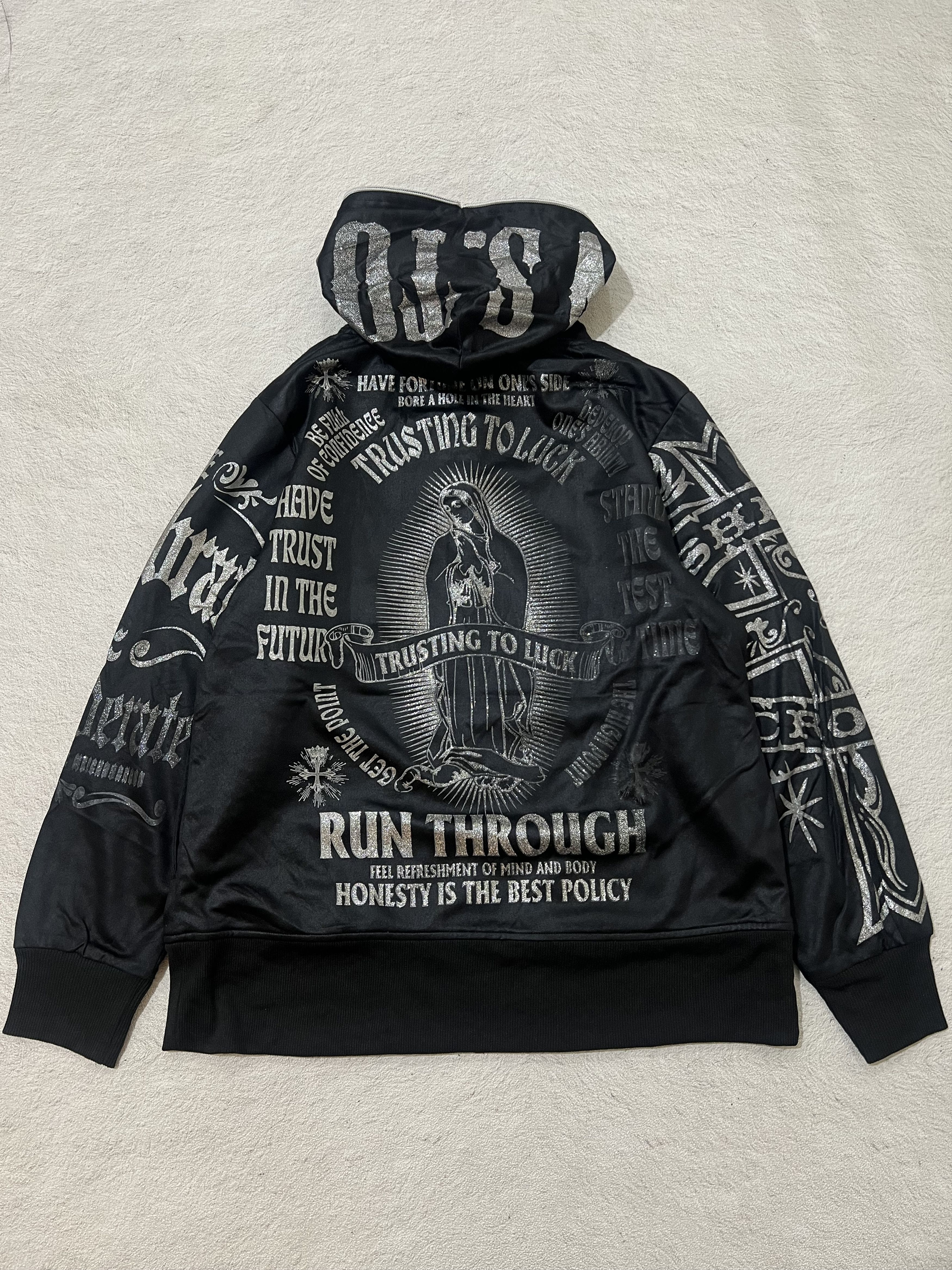Japanese Brand 2000s Maria Poem Print Fuzzy Full Zip Hoddie y2k Lgb Ifsix Size US M / EU 48-50 / 2 - 1 Thumbnail