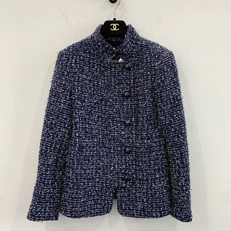 Chanel Chanel Blue Wool Women's Jacket 0089 Size XS / US 0-2 / IT 36-38 - 1 Thumbnail