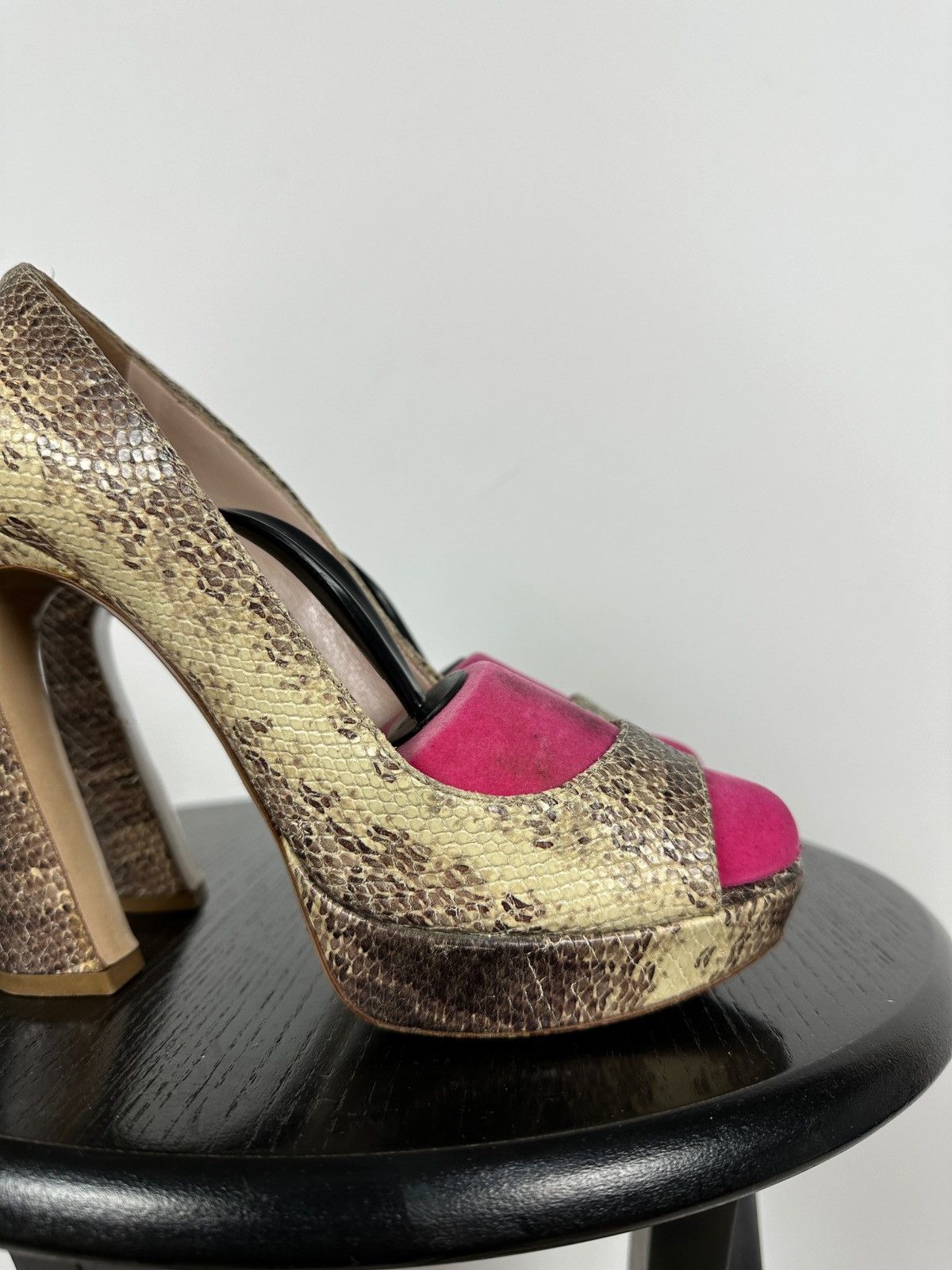 Miu Miu Miu Miu Snake Leather Platform Pumps Heel Size US 7 / IT 37 - 15 Thumbnail