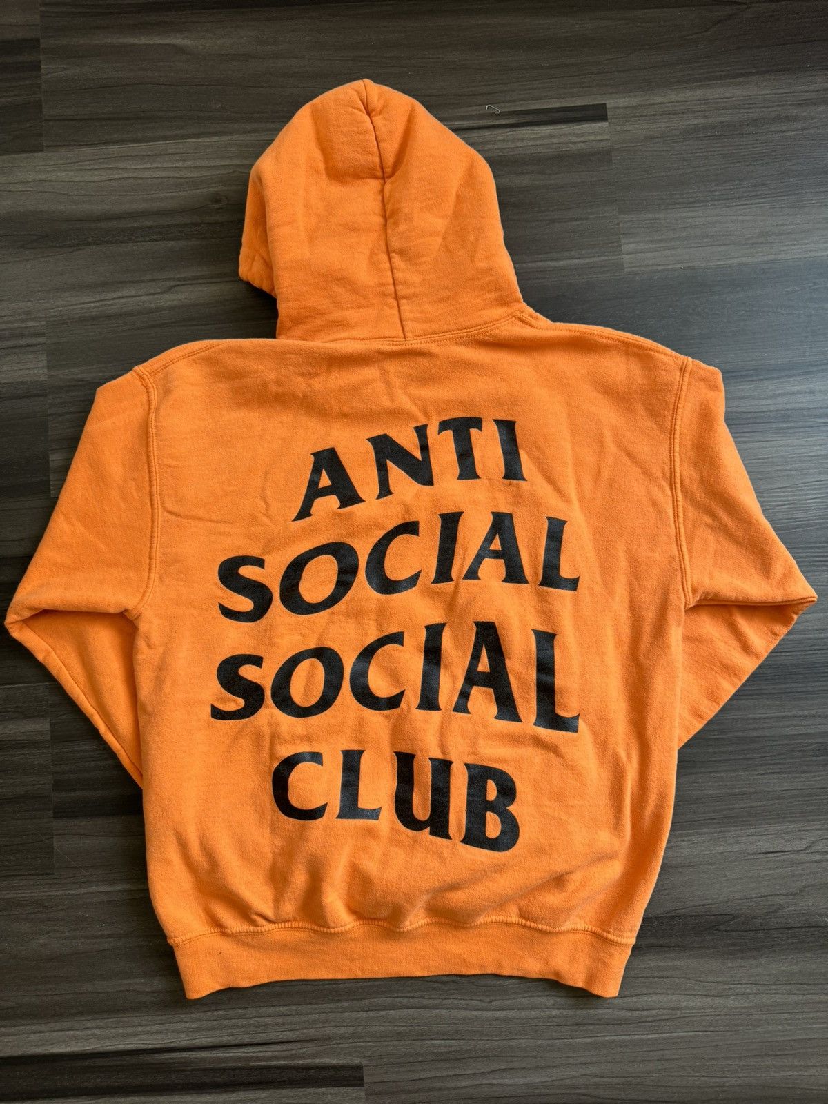 Anti Social Social Club Undefeated Anti Social Social Club x Undefeated Paranoid Orange Hoodie Grailed