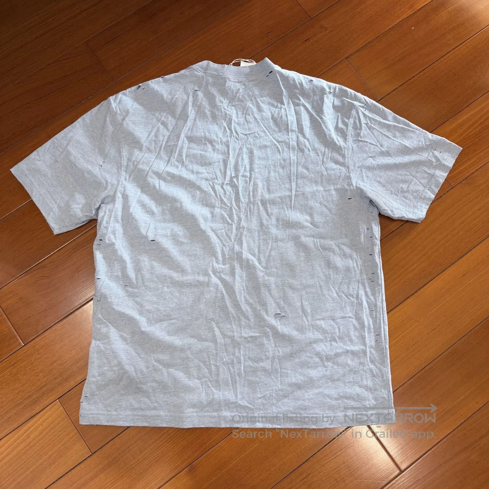 Acne Studios Acne Studio Light Blue Distressed Ripped Tee. Size US L / EU 52-54 / 3 - 2 Thumbnail