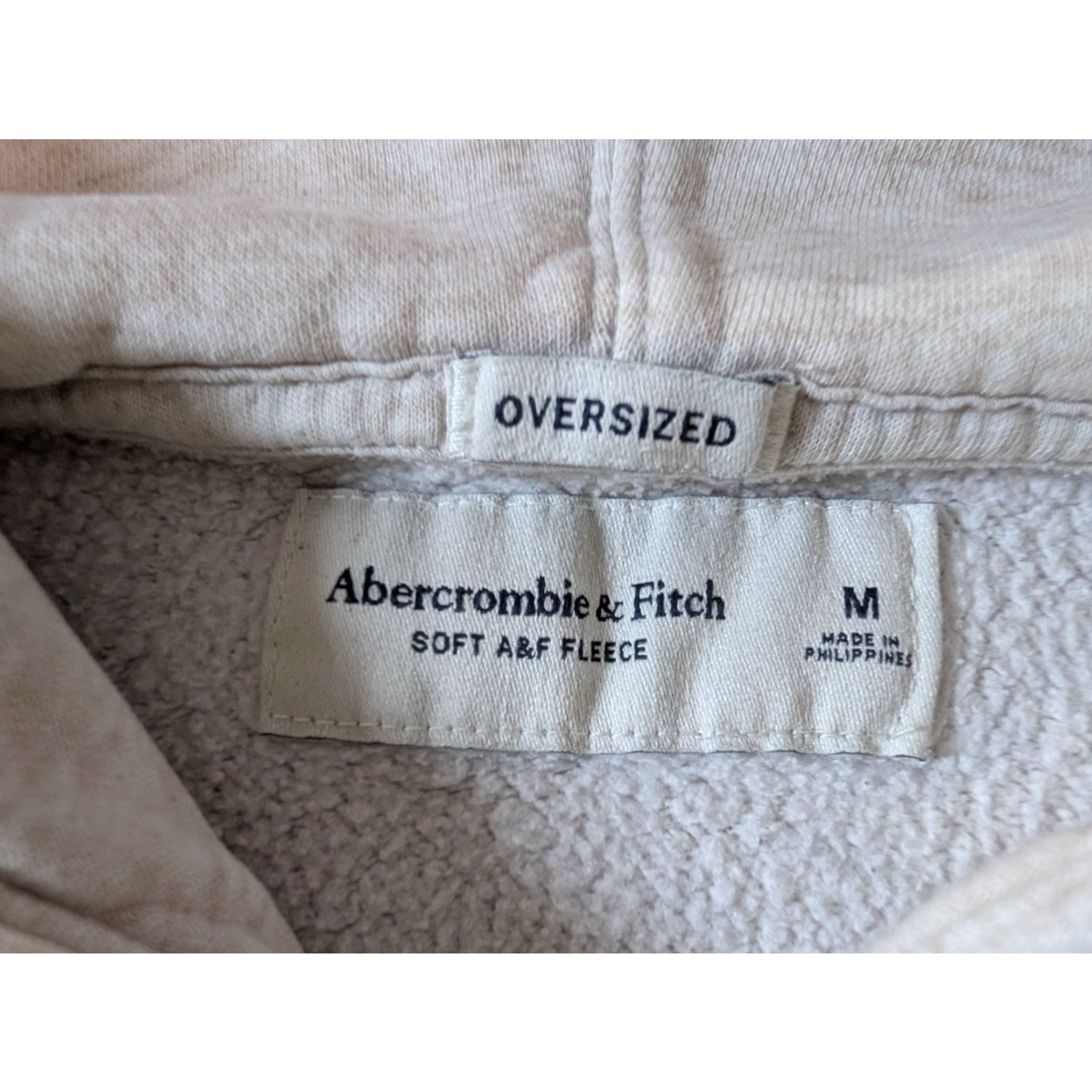 Abercrombie & Fitch Abercrombie & Fitch Hoodie Pullover Oversized Wool? No, Fleece Beige Men's M Size US M / EU 48-50 / 2 - 3 Thumbnail