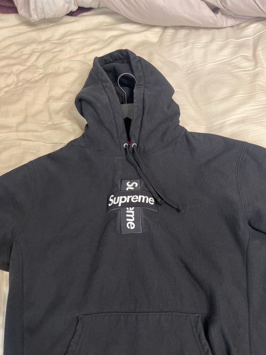 Supreme Supreme Cross Box Logo Hooded Sweatshirt | Grailed