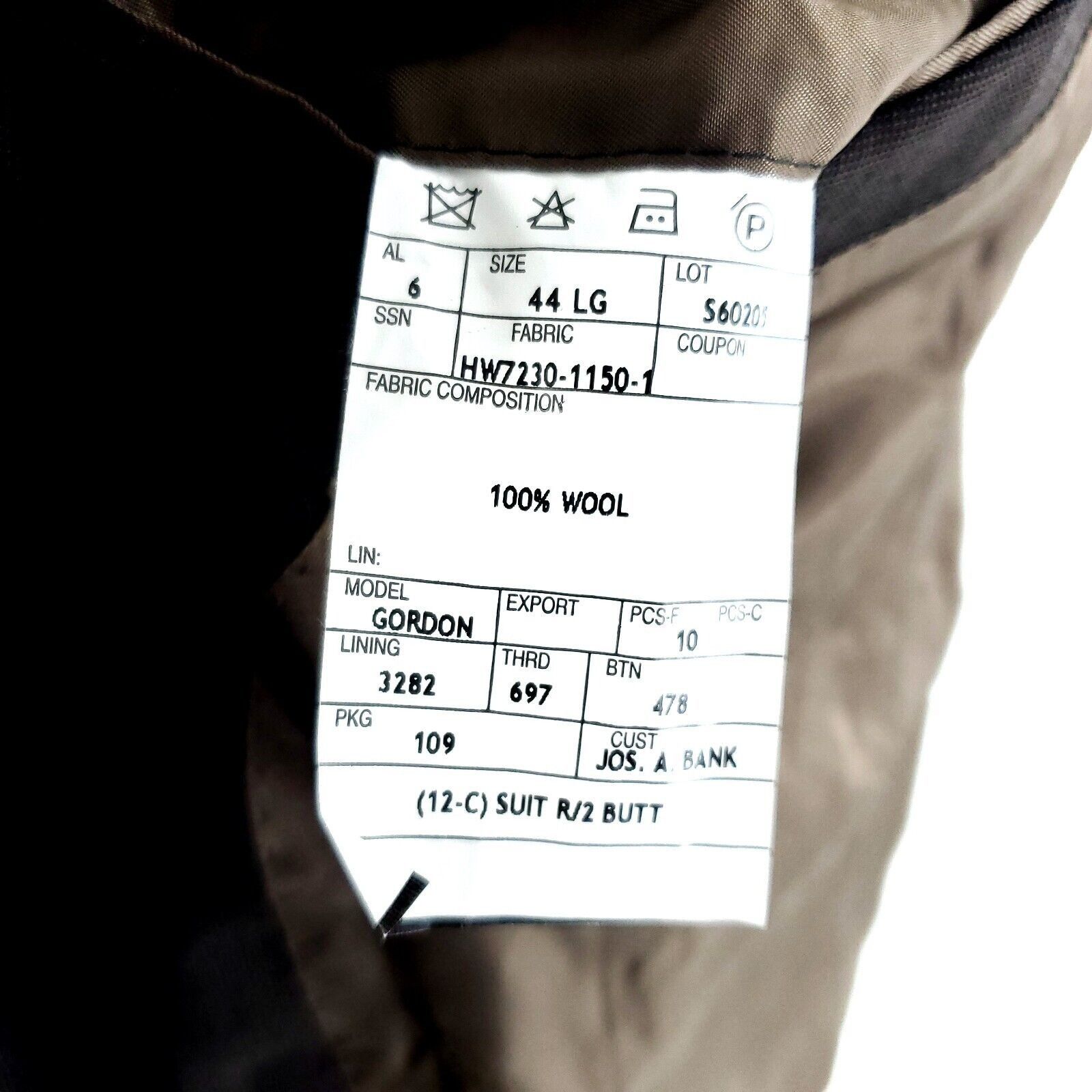Jos. A. Bank DAMAGED Jos A Bank Signature Wool 2 Button Blazer 42L Brown Size 42L - 9 Thumbnail