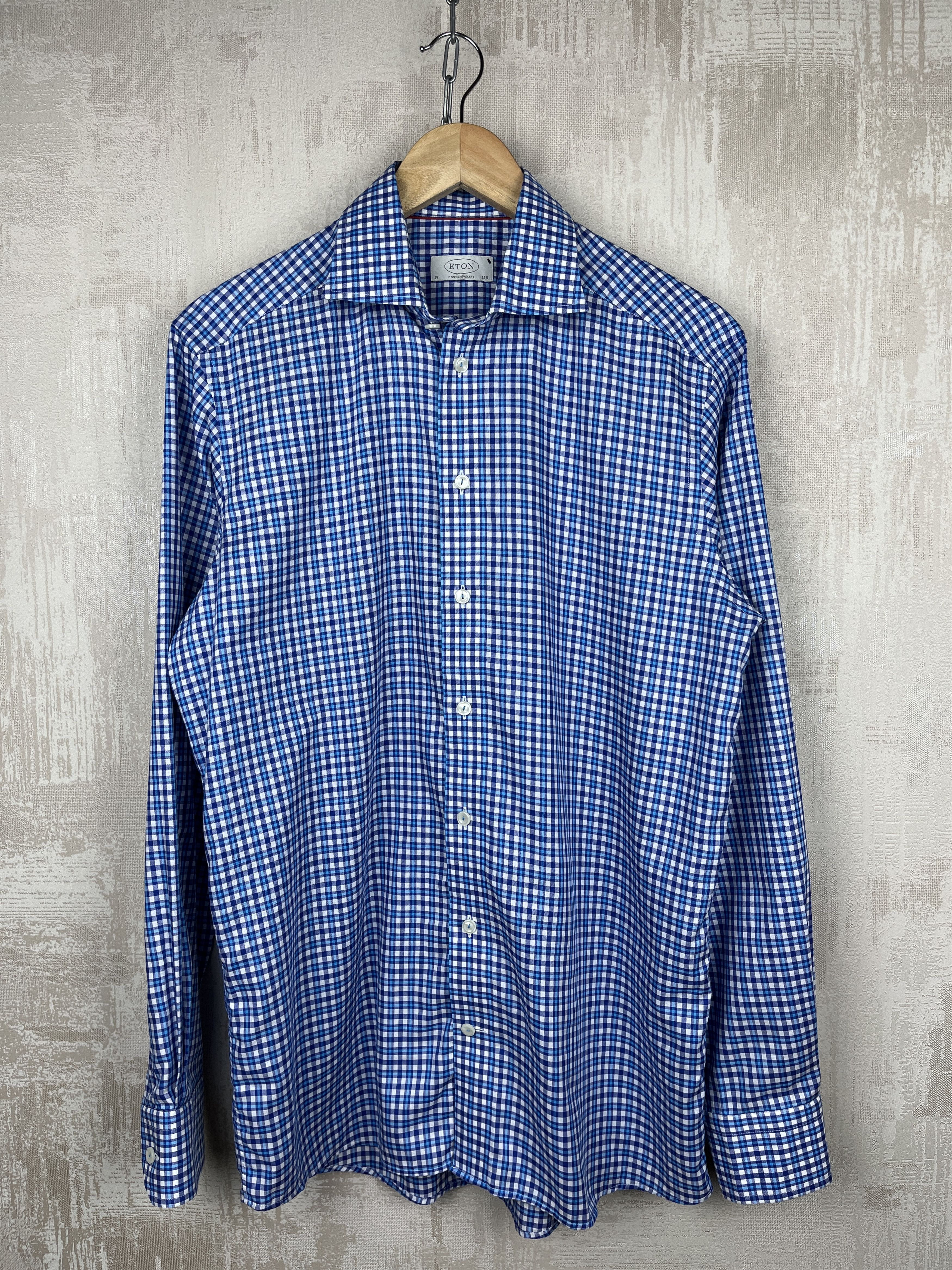 Eton Eton Check Dress Shirt Long Sleeve Men's Size 39 15.5 Size US M / EU 48-50 / 2 - 2 Thumbnail