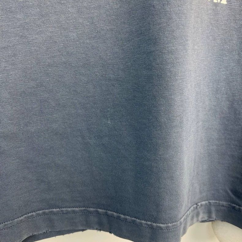 Balenciaga Balenciaga Old Blue Ripped Loose Crew Neck T-Shirt Size US XS / EU 42 / 0 - 8 Thumbnail
