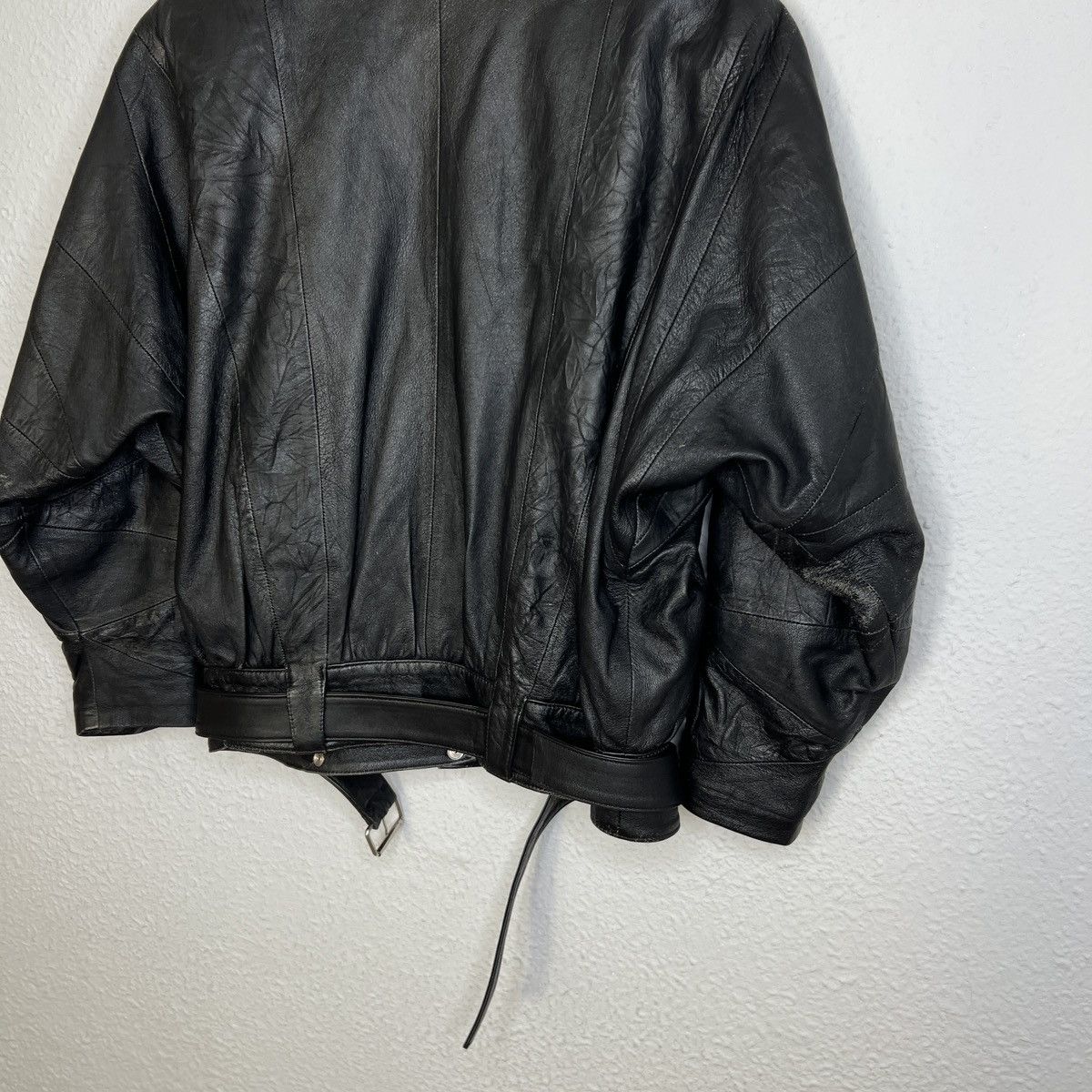 Vera Pelle × Vintage Vintage Leather Jacket Biker Ramones Black Genuine Trucker Size US M / EU 48-50 / 2 - 8 Thumbnail