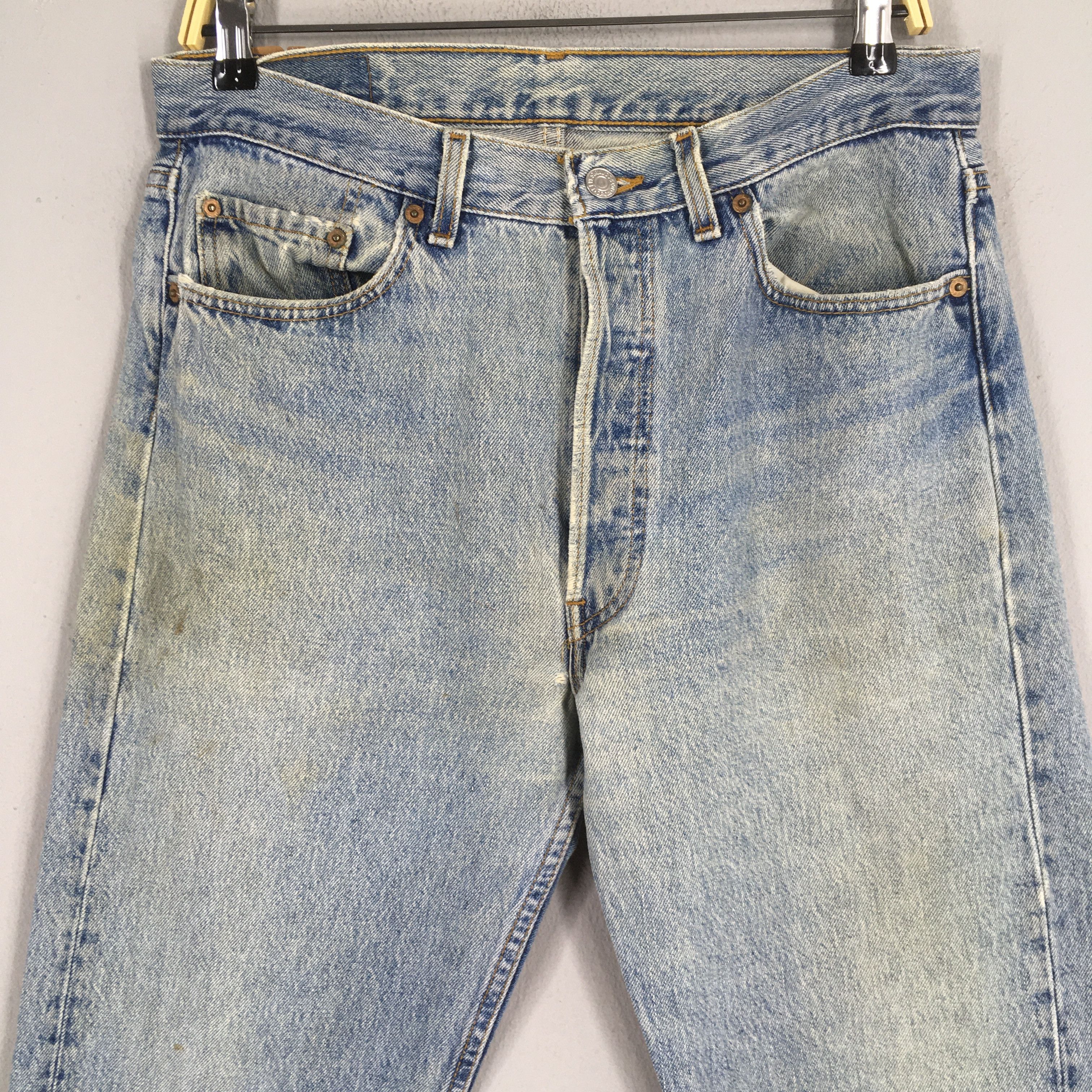 Levi's Size 31x29 Vintage 90s Levi's 501 Faded Dirty Jeans S358 Size US 31 - 2 Thumbnail