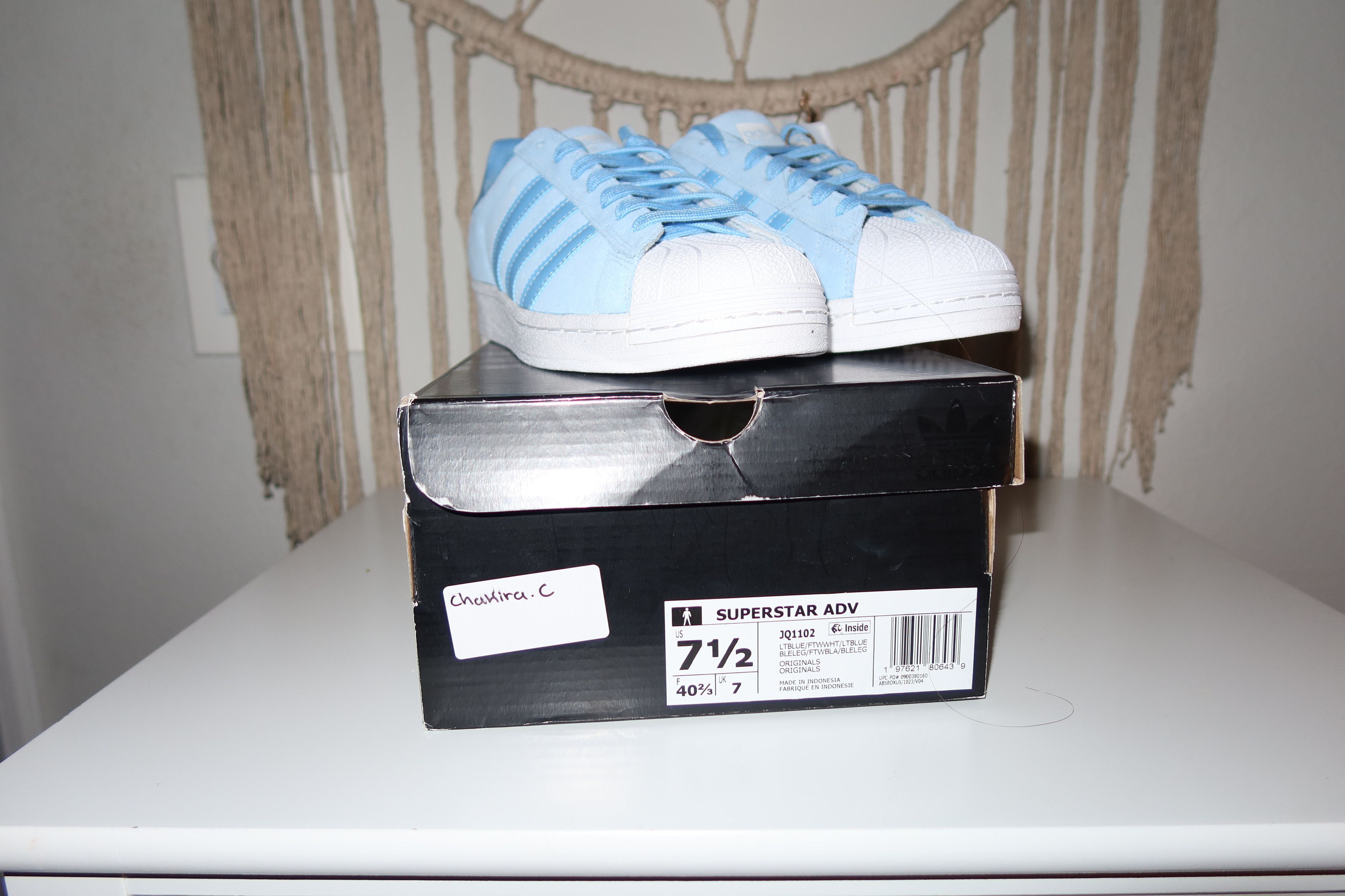 Adidas SUPERSTAR ADV SHOES Light Blue/Ftwr White/Light Blue Size US 7.5 / EU 40-41 - 6 Thumbnail