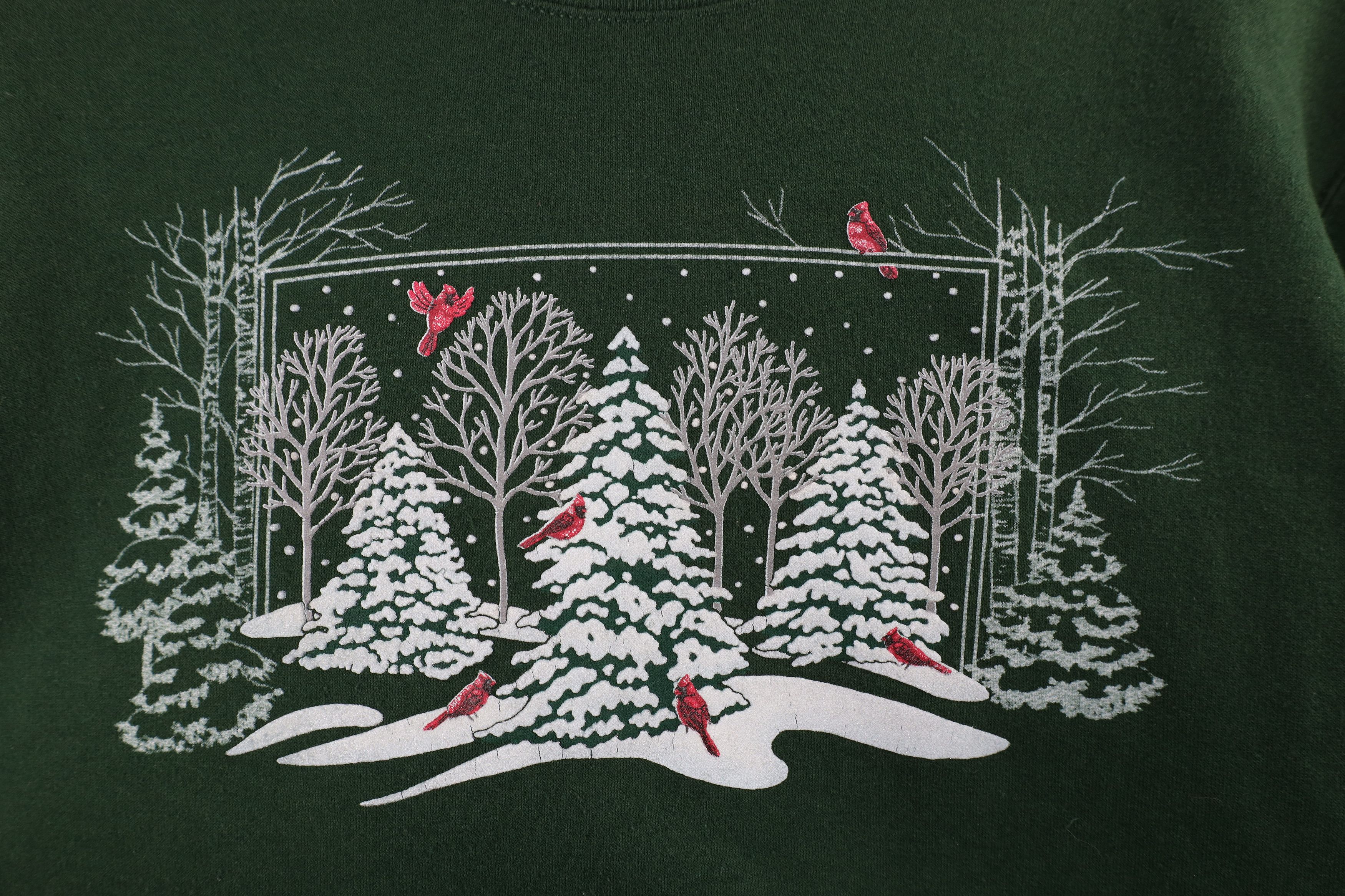 Vintage Vintage 90s Streetwear Christmas Birds Crewneck Sweatshirt Size M / US 6-8 / IT 42-44 - 4 Thumbnail