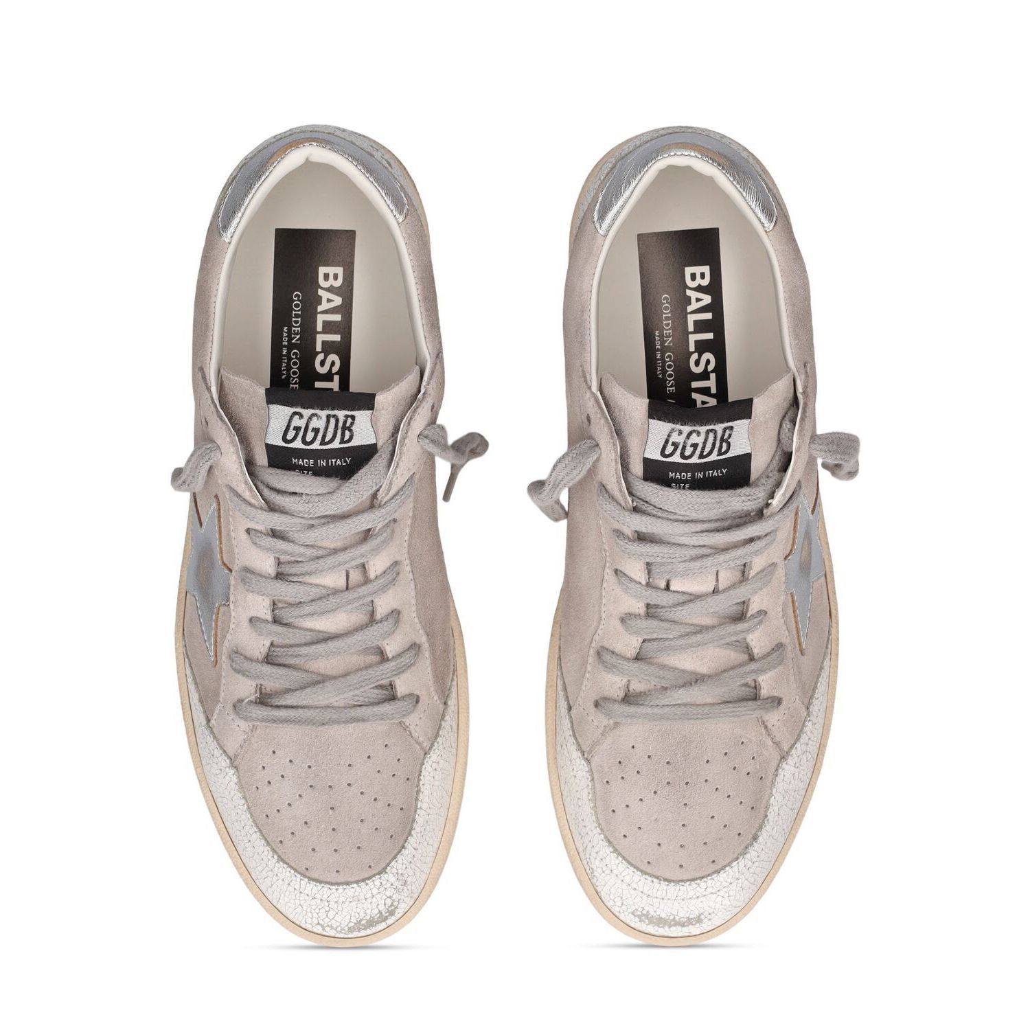 GOLDEN GOOSE Ball Star Women's Gray/Silver Suede Low Top Sne