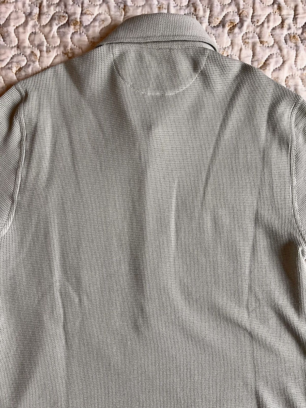 48 Tom Ford Polo Shirt light grey knit breath texture button