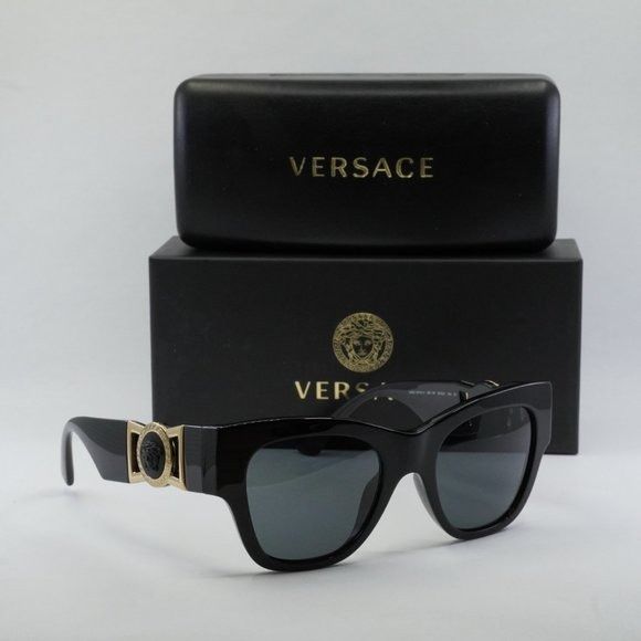 image of New Versace Ve4415U Gb1/87 Black Dark Grey Sunglasses, Women's