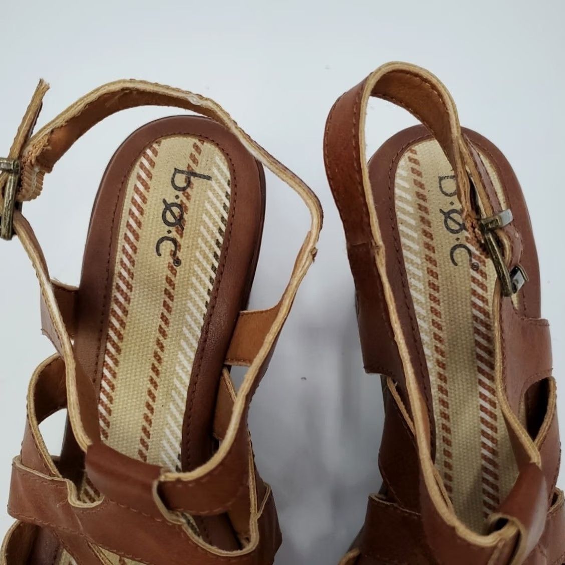 Born B.O.C. Marybeth Comfort Dress Shoe Tan Brown Sandal Women's 8M Strap Buckle Round Toe Block Heel Casual Clog Walking Modern Vintage NO Size M / US 6-8 / IT 42-44 - 6 Thumbnail