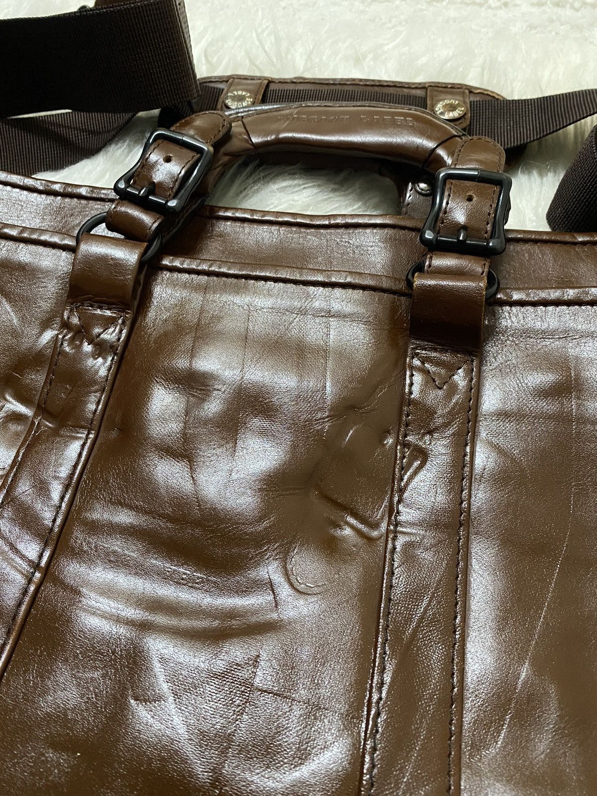 Leather × Porter × Vintage LUGGAGE LABEL LEATHER MESSENGER BAG BY PORTER YOSHIDA GROUP Size ONE SIZE - 20 Thumbnail