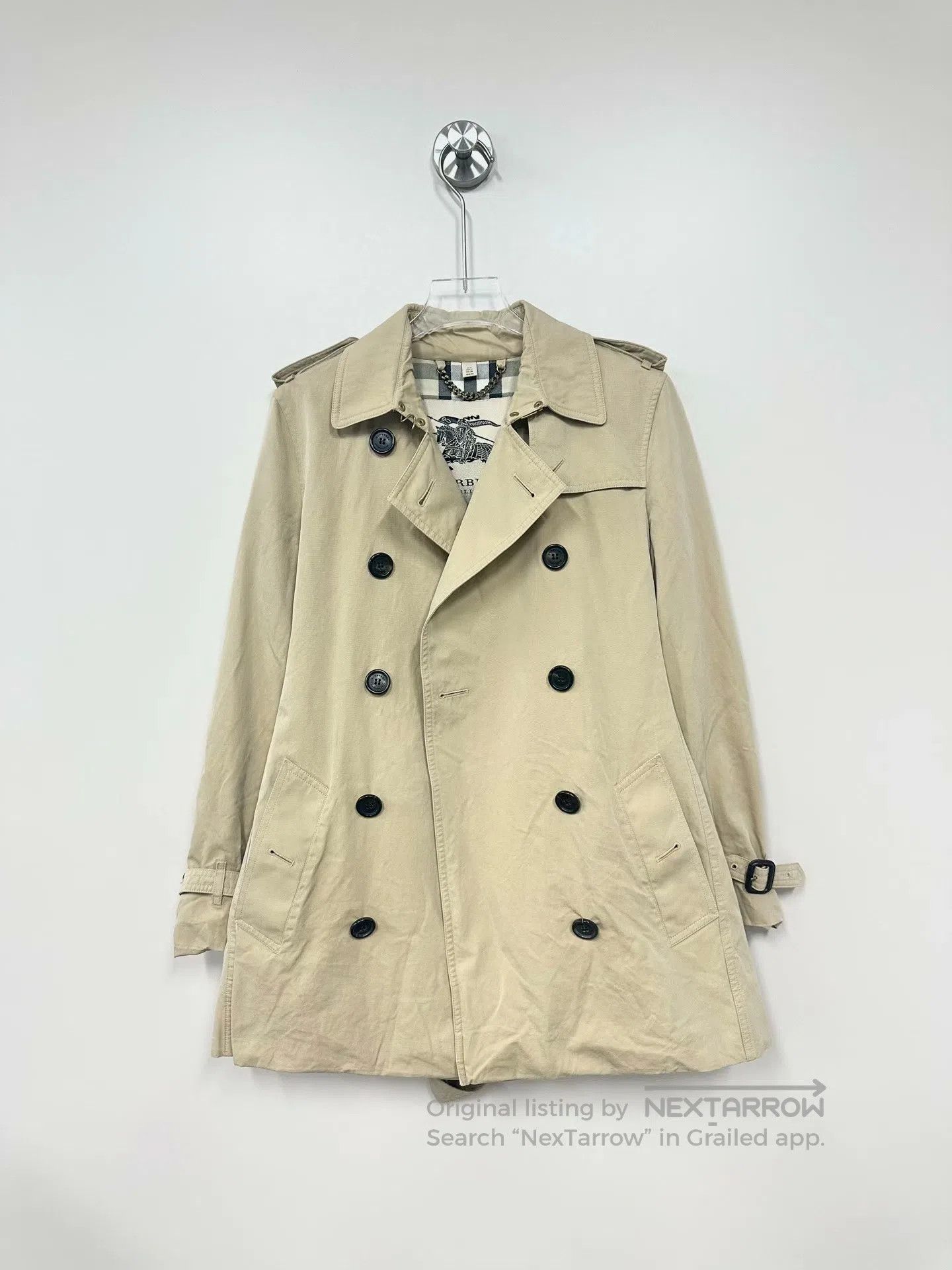 Burberry Burberry Classic khaki double-breasted lined tartan croppe Size XS / US 0-2 / IT 36-38 - 1 Thumbnail