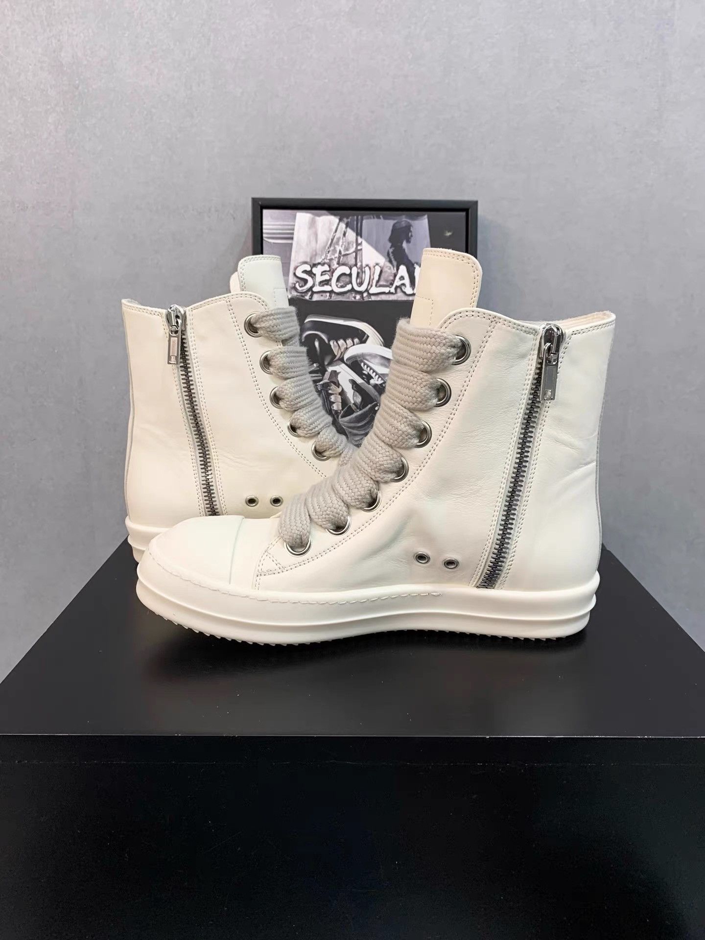 Rick Owens Rick Owens 24SS Mainline Thick Laces High Top Sneakers K34 Size US 5 / IT 35 - 6 Thumbnail