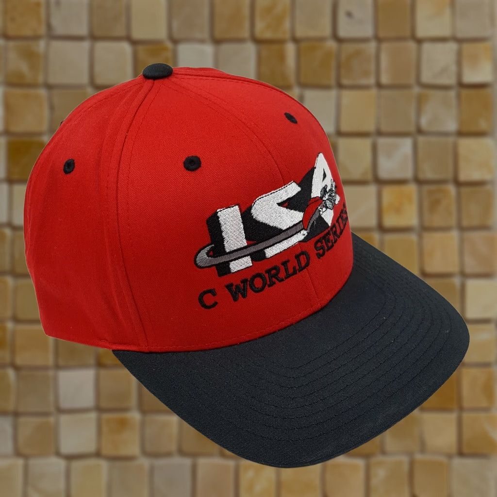 Champion VINTAGE ISA Champions Softball Snapback Hat Sports Association Baseball Cap Red Size ONE SIZE - 1 Thumbnail