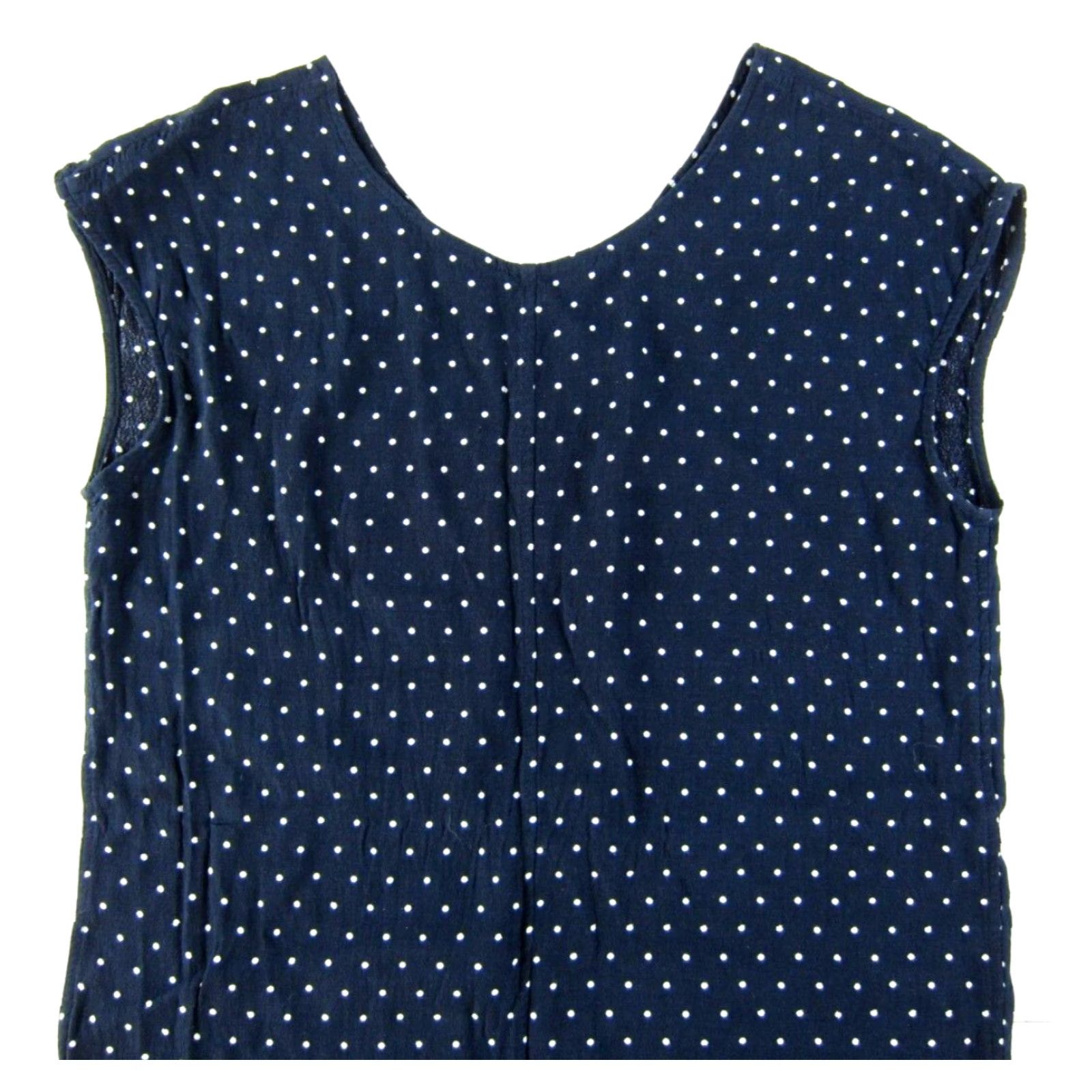 Madewell Madewell Navy Blue White Polka Dot Cap Sleeve Tunic Shift Dress Small Size S / US 4 / IT 40 - 4 Thumbnail