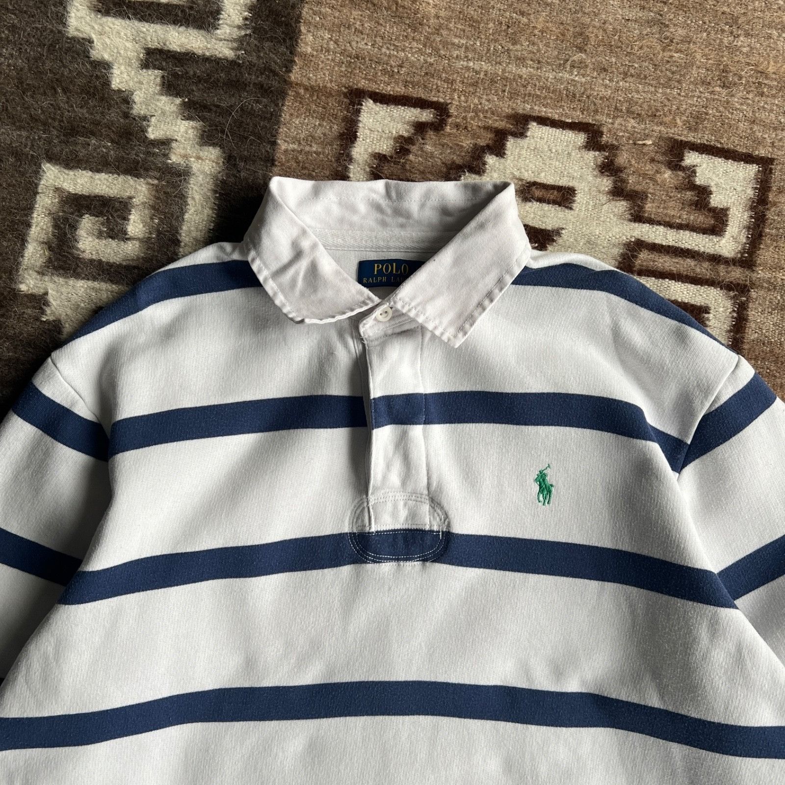 Polo Ralph Lauren Polo Ralph Lauren Rugby Stripped Polo Sweatshirt 9889AC Size US XL / EU 56 / 4 - 4 Thumbnail