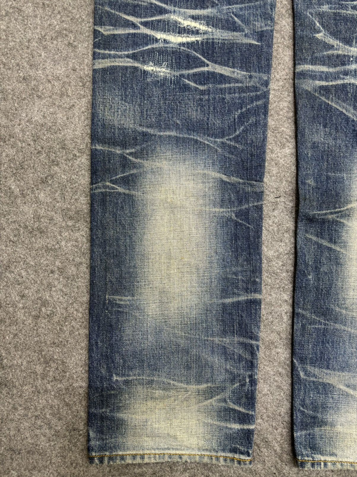 Japanese Brand 💥Sick💥BAGARCH Distressed Raw Stitch Selvedge Denim F543 Size US 31 - 18 Thumbnail