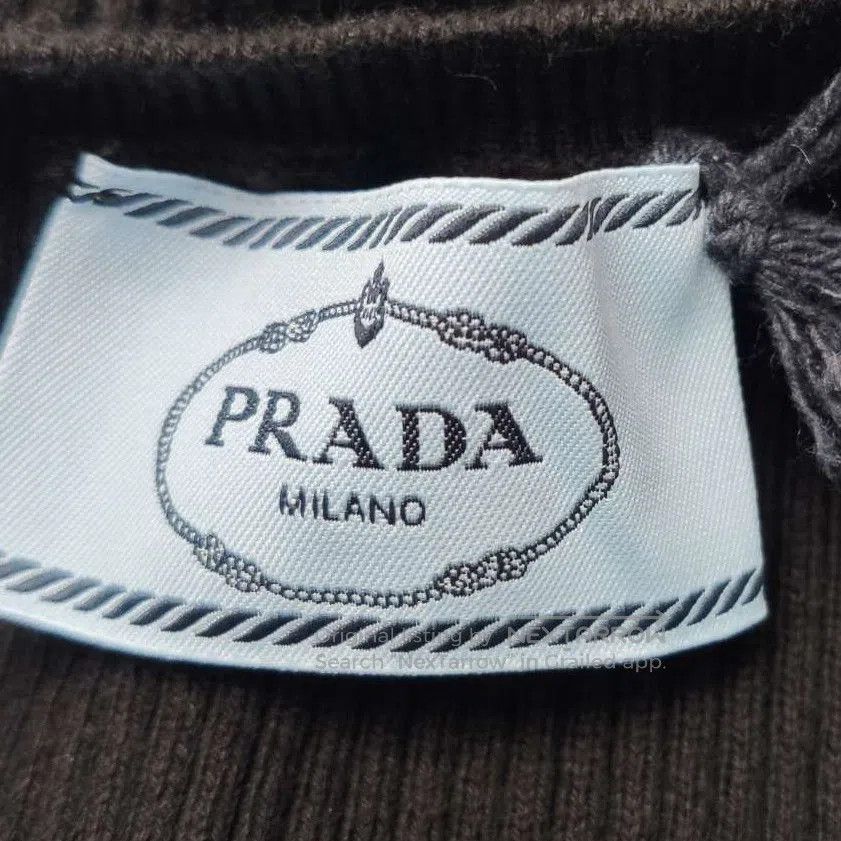 Prada Prada Black Cotton Knit Crewneck Sweater . Size XS / US 0-2 / IT 36-38 - 4 Thumbnail