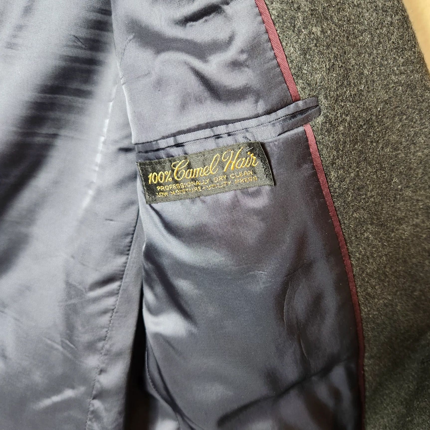 Camel Graham & Gunn Vintage Union Made 100% Camel Hair Overcoat Charcoal Gray 42 Overcoat Size US L / EU 52-54 / 3 - 5 Thumbnail