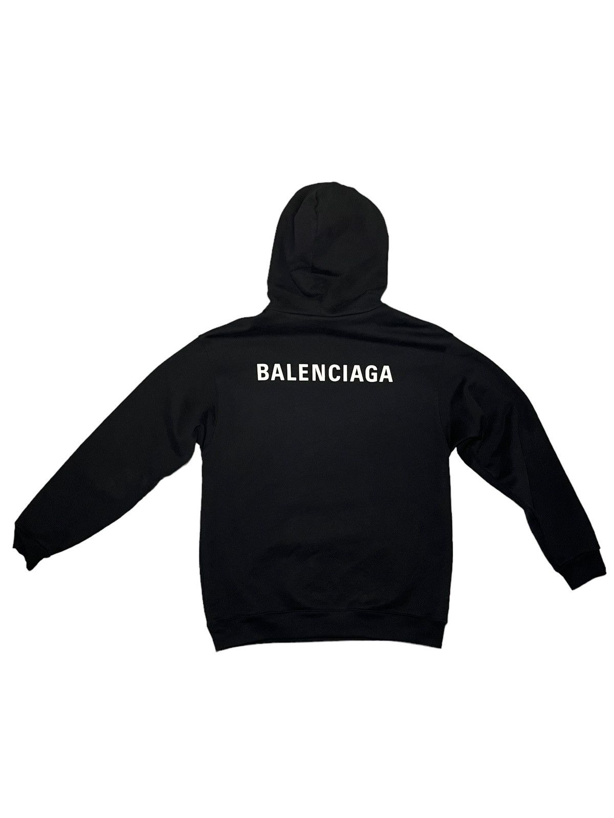 image of Balenciaga Logo Print Hoodie in Black, Men's (Size Small)