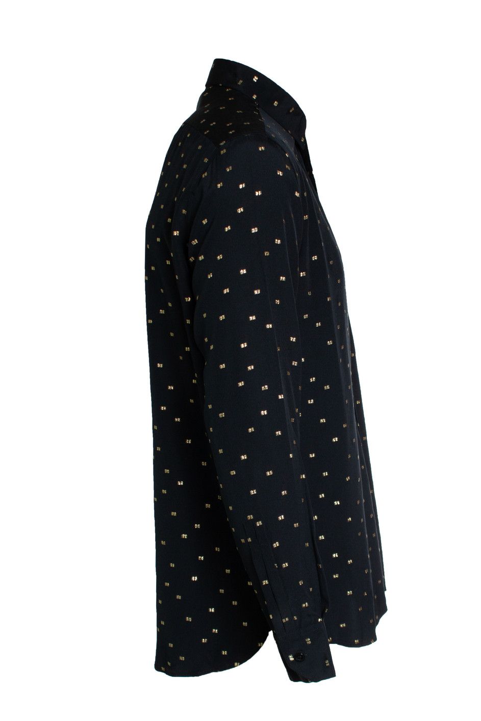 Saint Laurent Paris Saint Laurent, Black shirt with gold lurex print Size US S / EU 44-46 / 1 - 2 Thumbnail