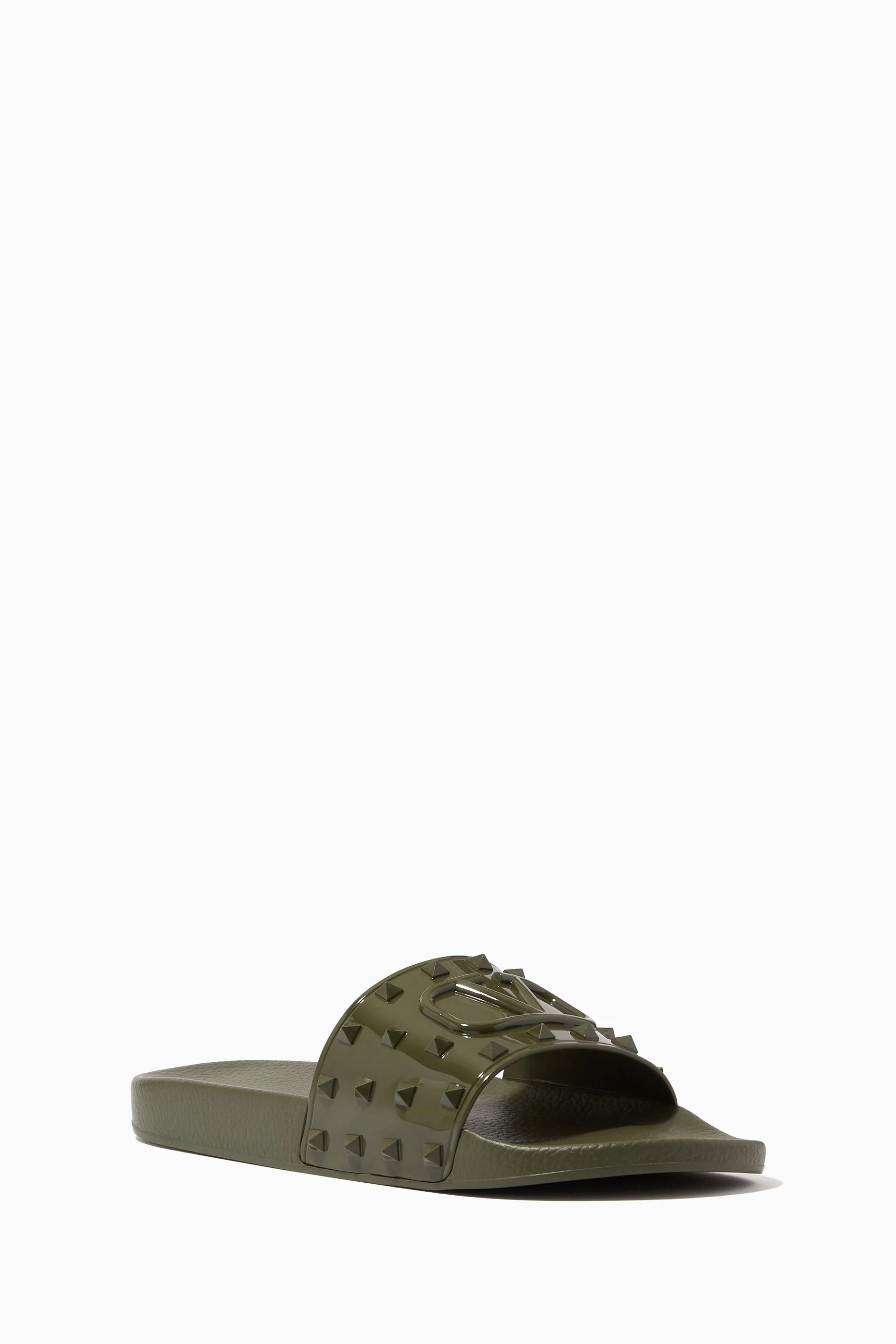 Valentino o1y0525 Logo Slippers in Dark Green Size US 7 / EU 40 - 2 Thumbnail