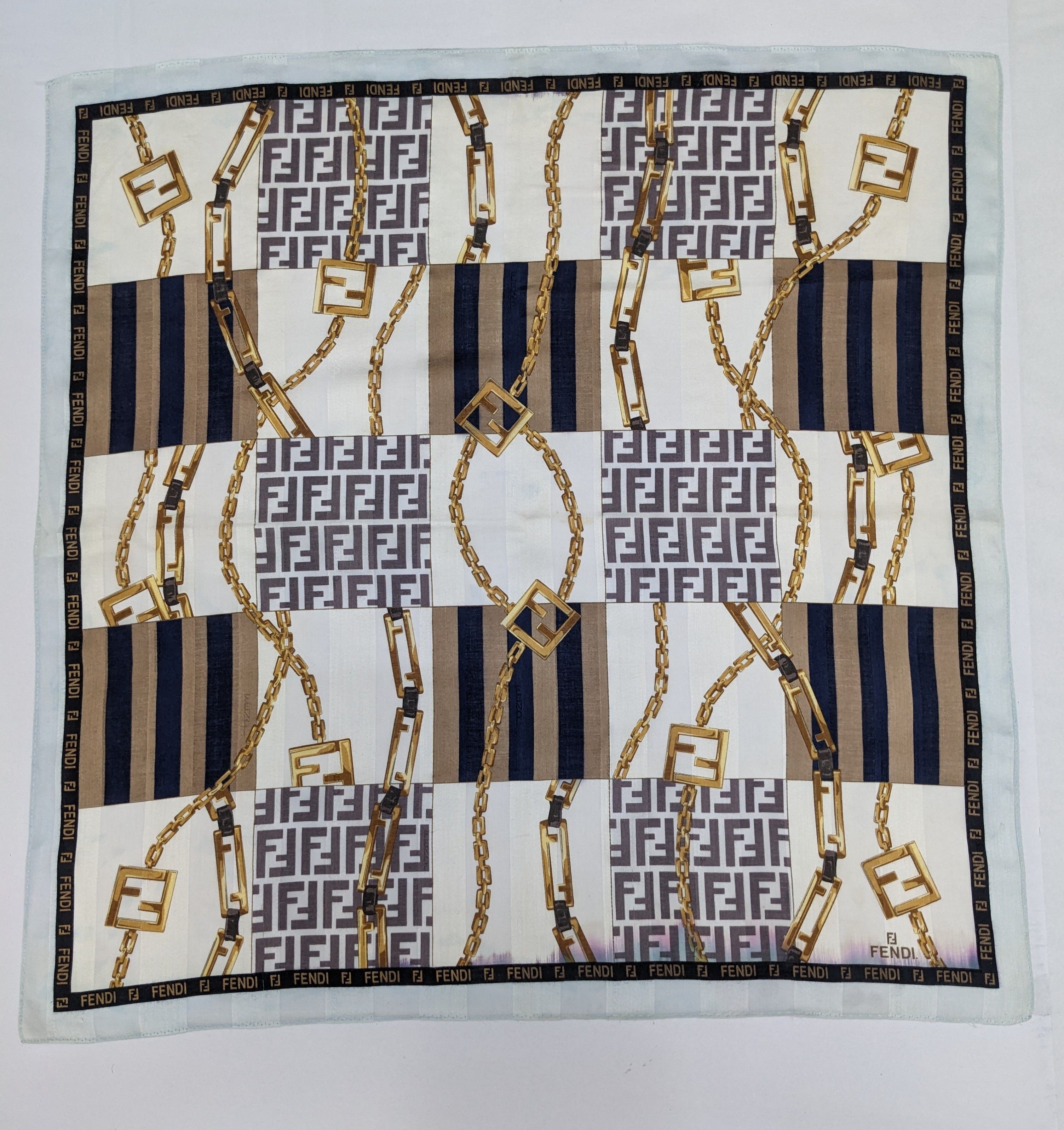 Fendi Vintage Fendi Handkerchief Silk Zucca FF Monogram Gold Chain Size ONE SIZE - 3 Thumbnail
