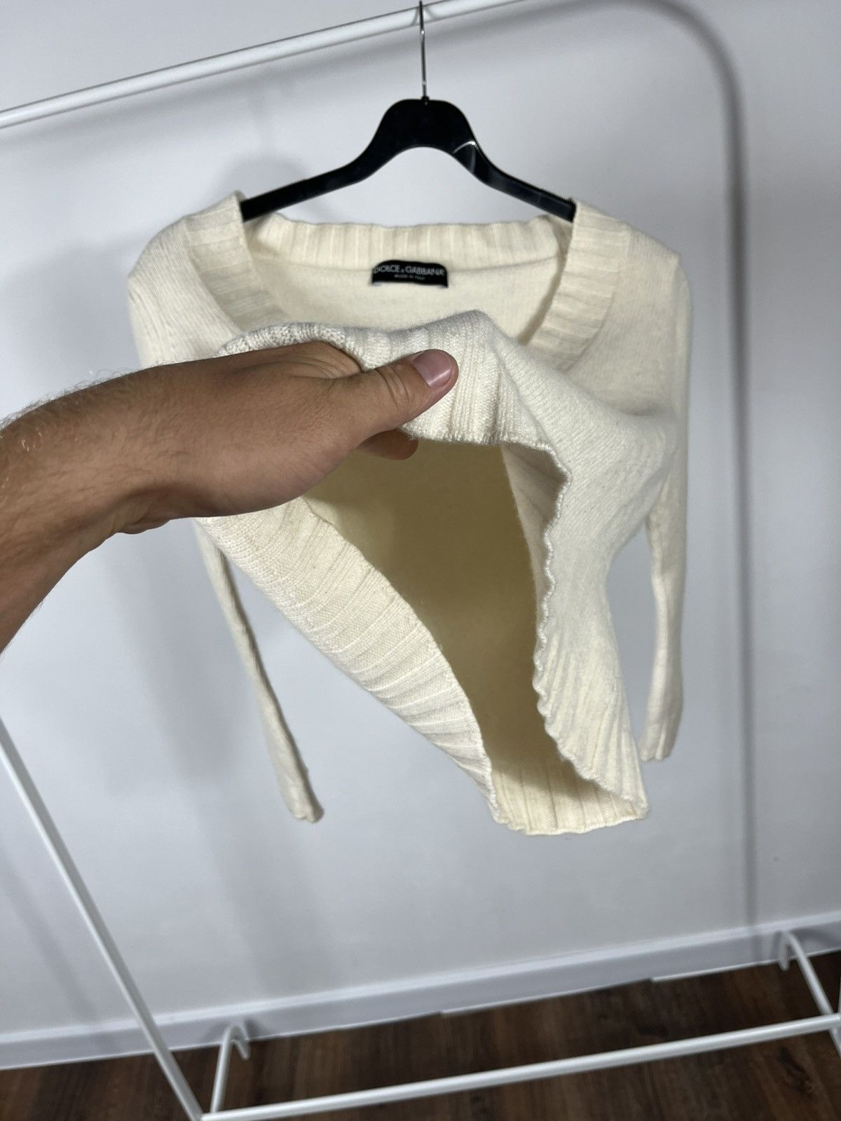 Dolce & Gabbana Dolce & Gabbana Wool Knit Cream Sweater Made in Italy 44 Size M / US 6-8 / IT 42-44 - 7 Thumbnail