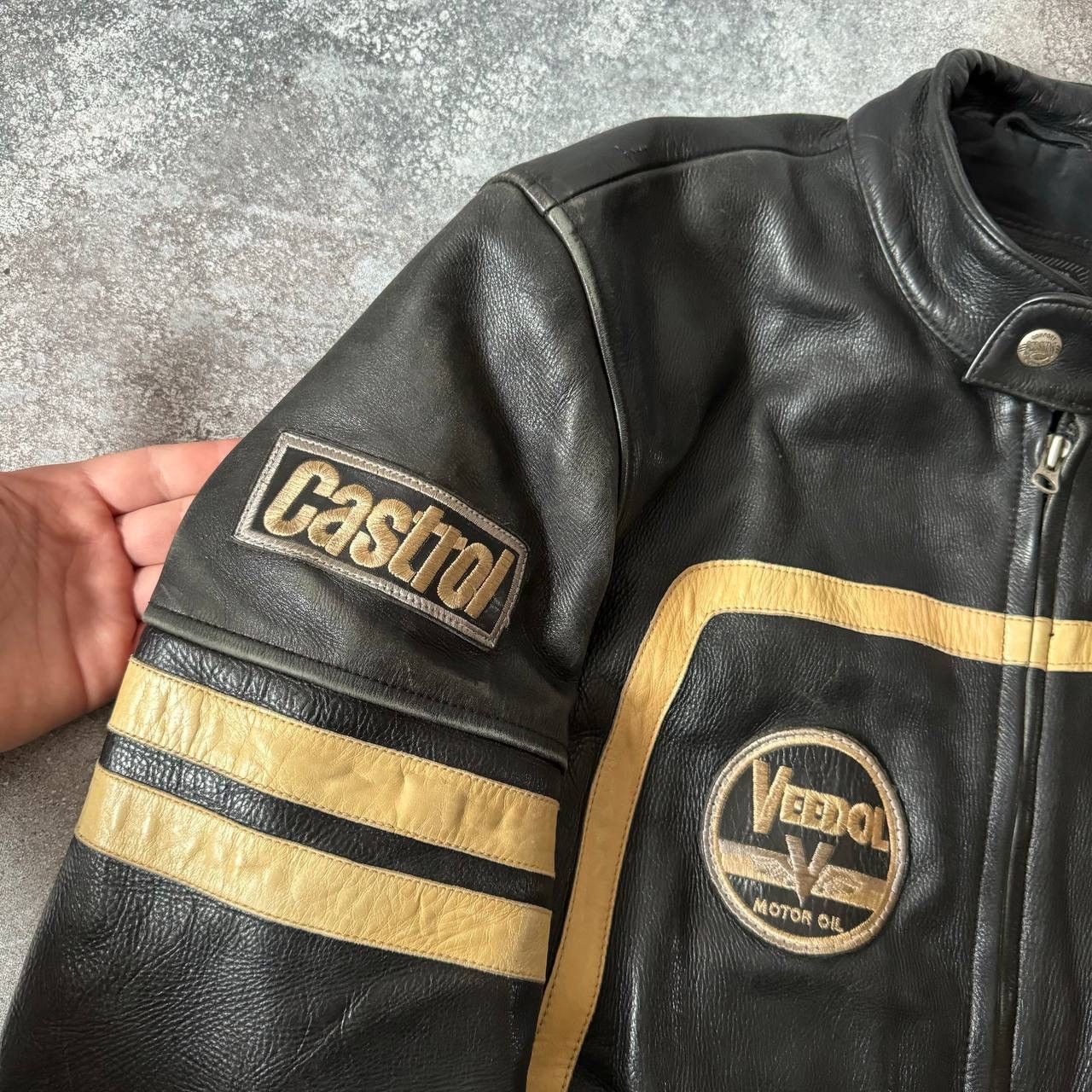 Redskins Vintage Racing Faded Leather Jacket