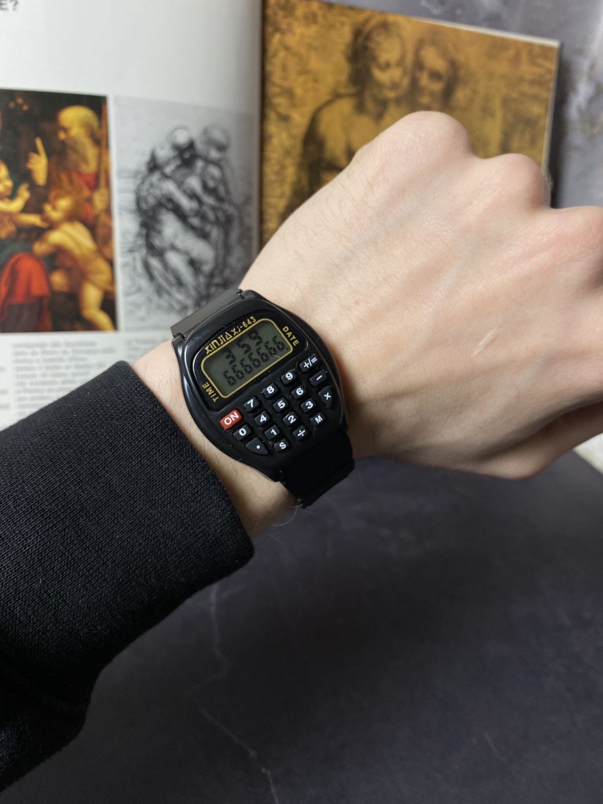 Japanese Brand Vintage Xinjia XJ-643 Calculator Watch Retro Digital Black Size ONE SIZE - 5 Thumbnail