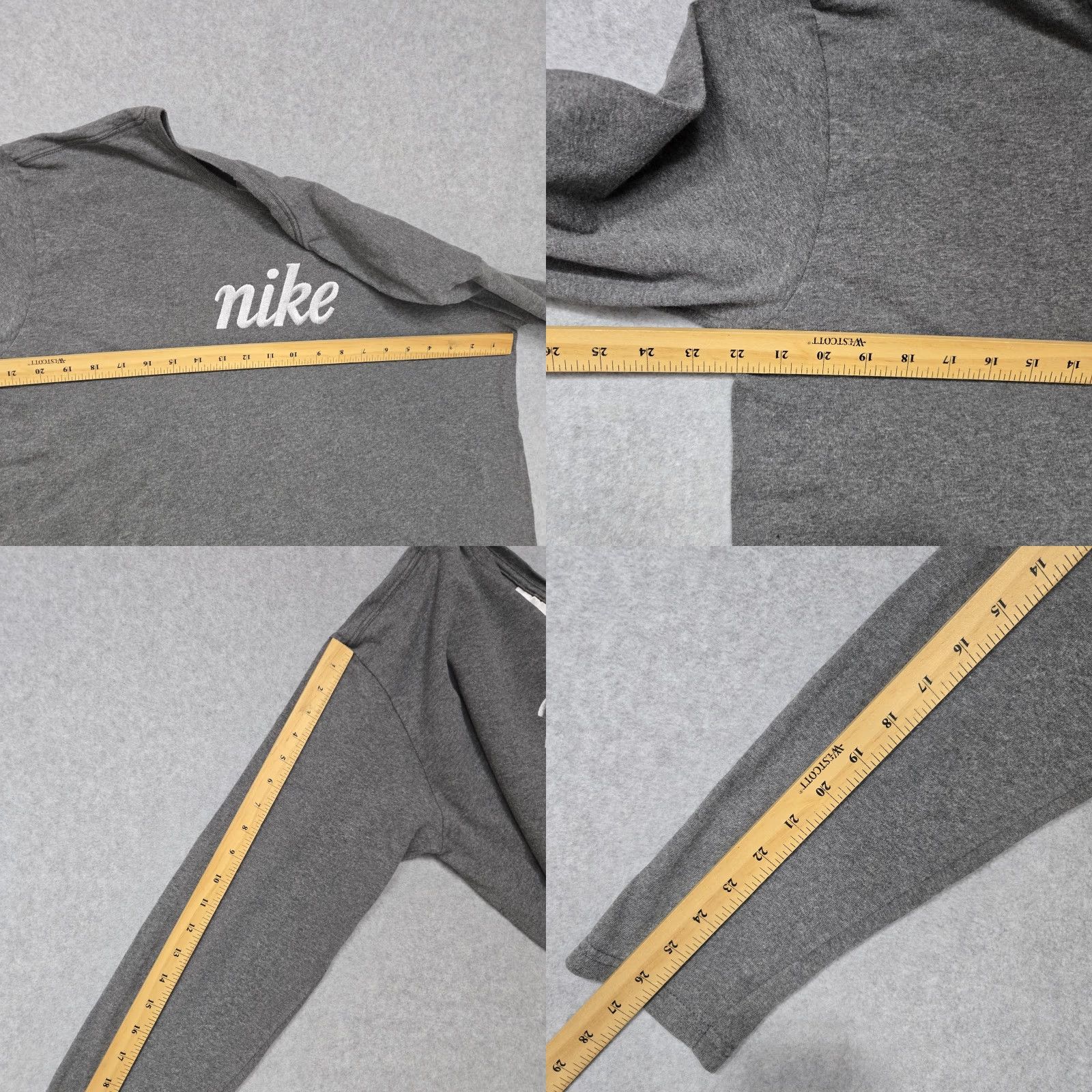 Nike Nike Shirt Mens XL Gray Long Sleeve Crewneck Embroidered Spell Out Logo Cotton Size US XL / EU 56 / 4 - 9 Thumbnail