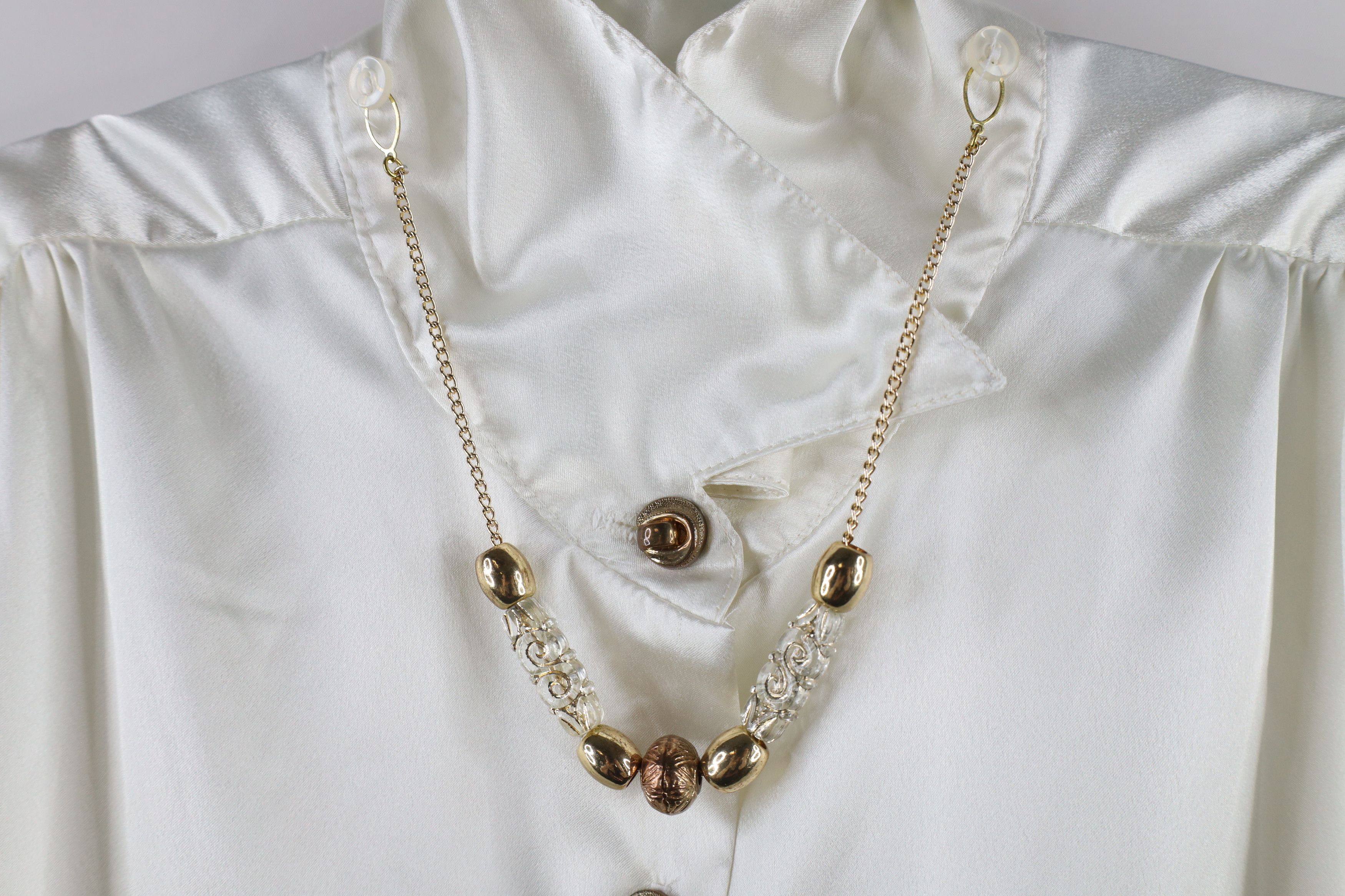 Vintage Vintage 90s Streetwear Necklace Collared Button Shirt USA Size L / US 10 / IT 46 - 6 Thumbnail