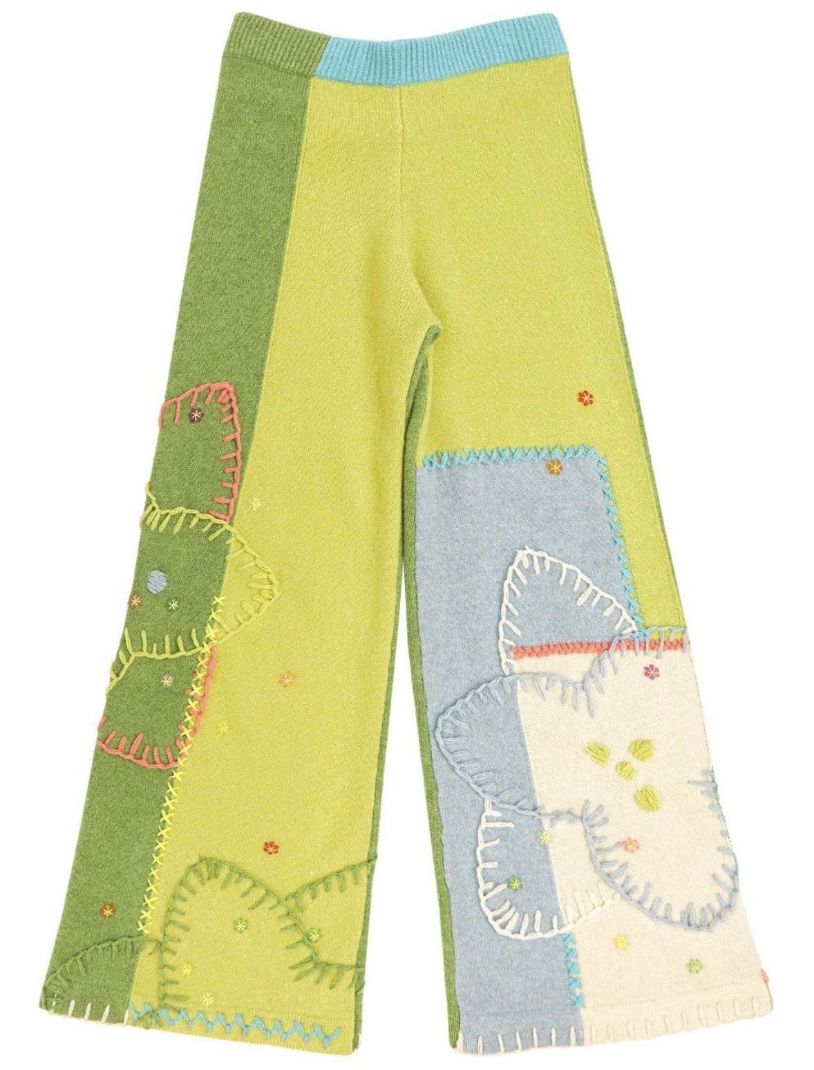Yan Yan Knits YanYan Sunblock Colorblock Lambswool Wide Leg Pants NWOT Size 27" / US 4 / IT 40 - 3 Thumbnail