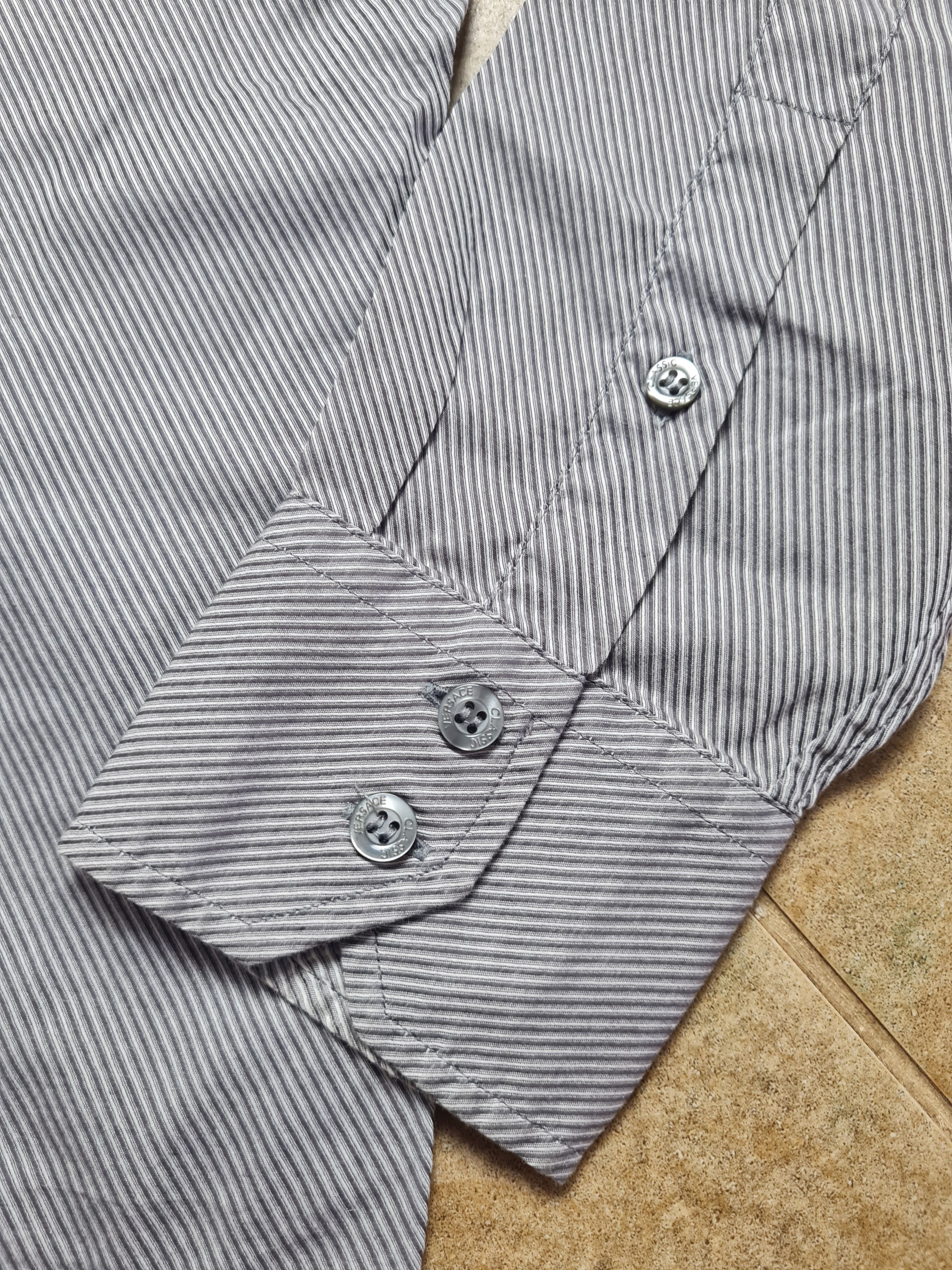 Versace Mens Vintage Versace Classic shirt size39 Medium Gray Cotton Size US M / EU 48-50 / 2 - 12 Thumbnail