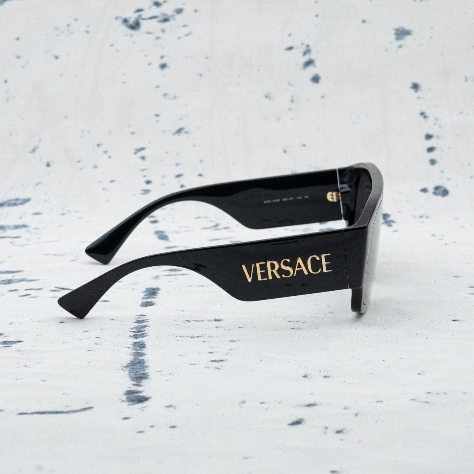 Versace Versace gold signature logo black shield sunglasses Size ONE SIZE - 3 Thumbnail