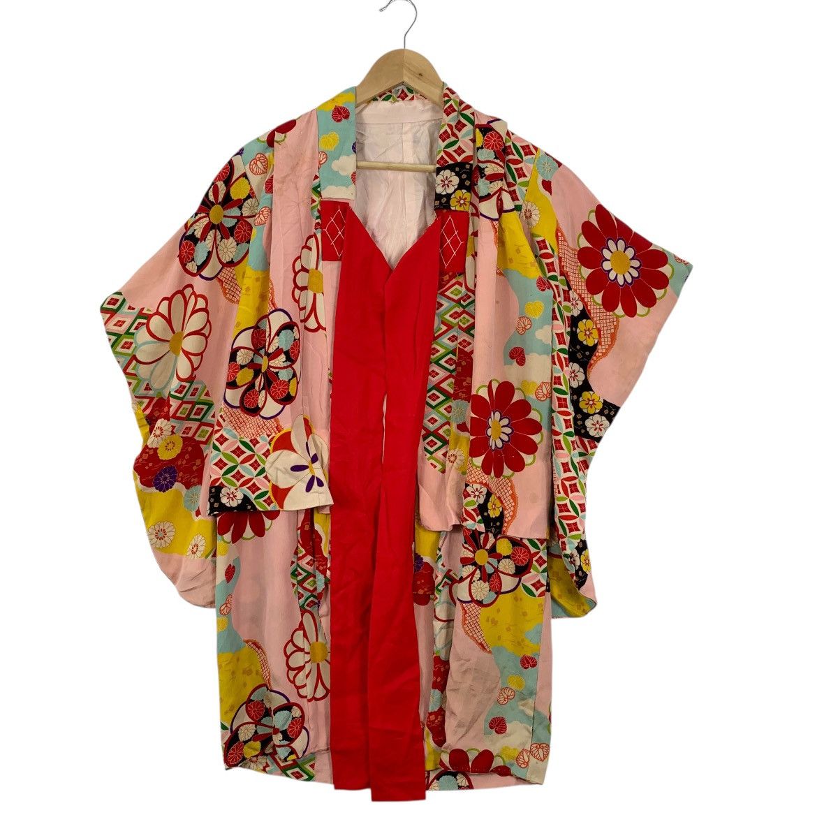 Vintage Vintage 70s KIMONO FLORAL FLOWER JAPAN Traditional AOP Pink Size M / US 6-8 / IT 42-44 - 4 Thumbnail