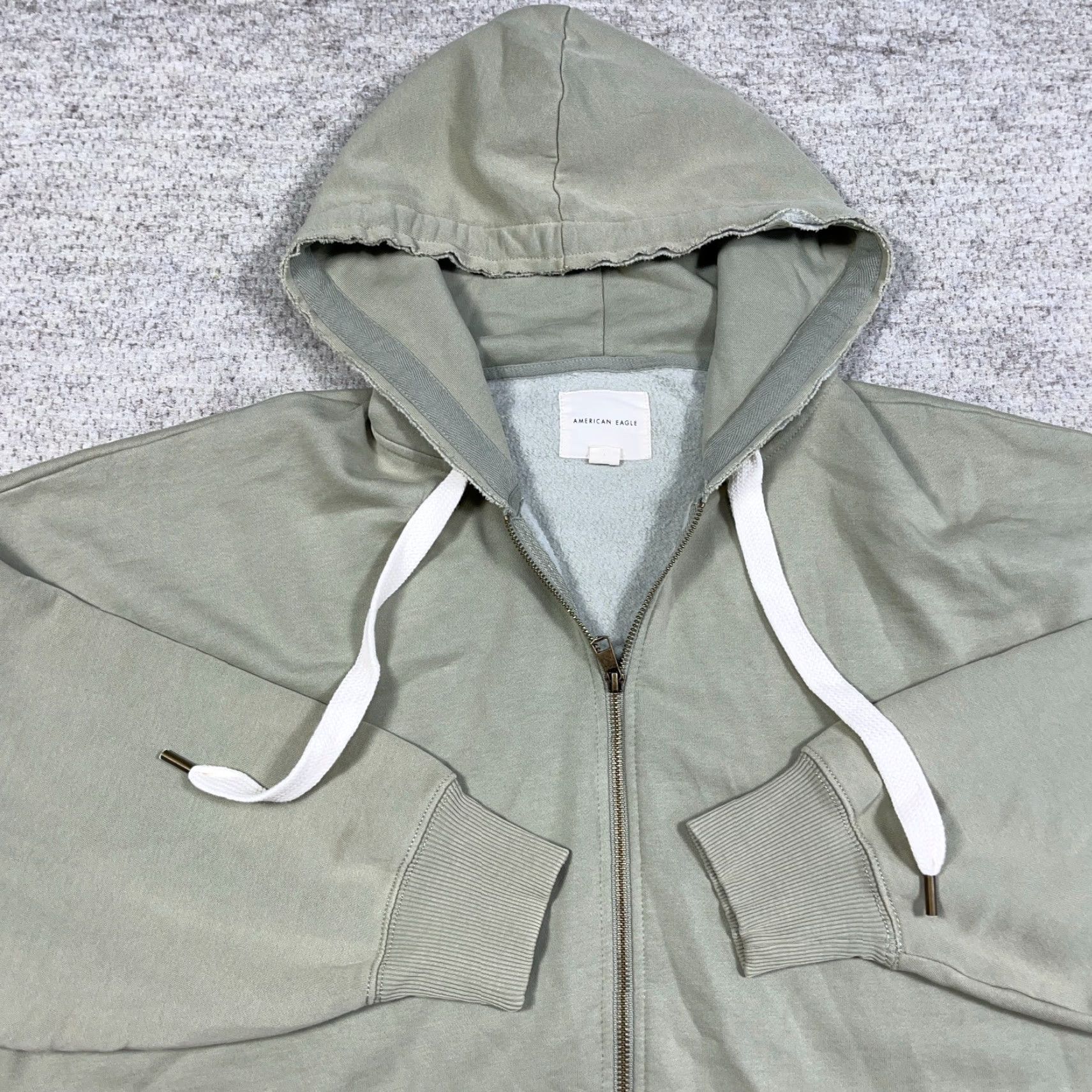 American Eagle Outfitters American Eagle Hoodie Men XL Green Full Zip Logo Graphic Print Casual Sweatshirt Jacket Size US XL / EU 56 / 4 - 2 Thumbnail