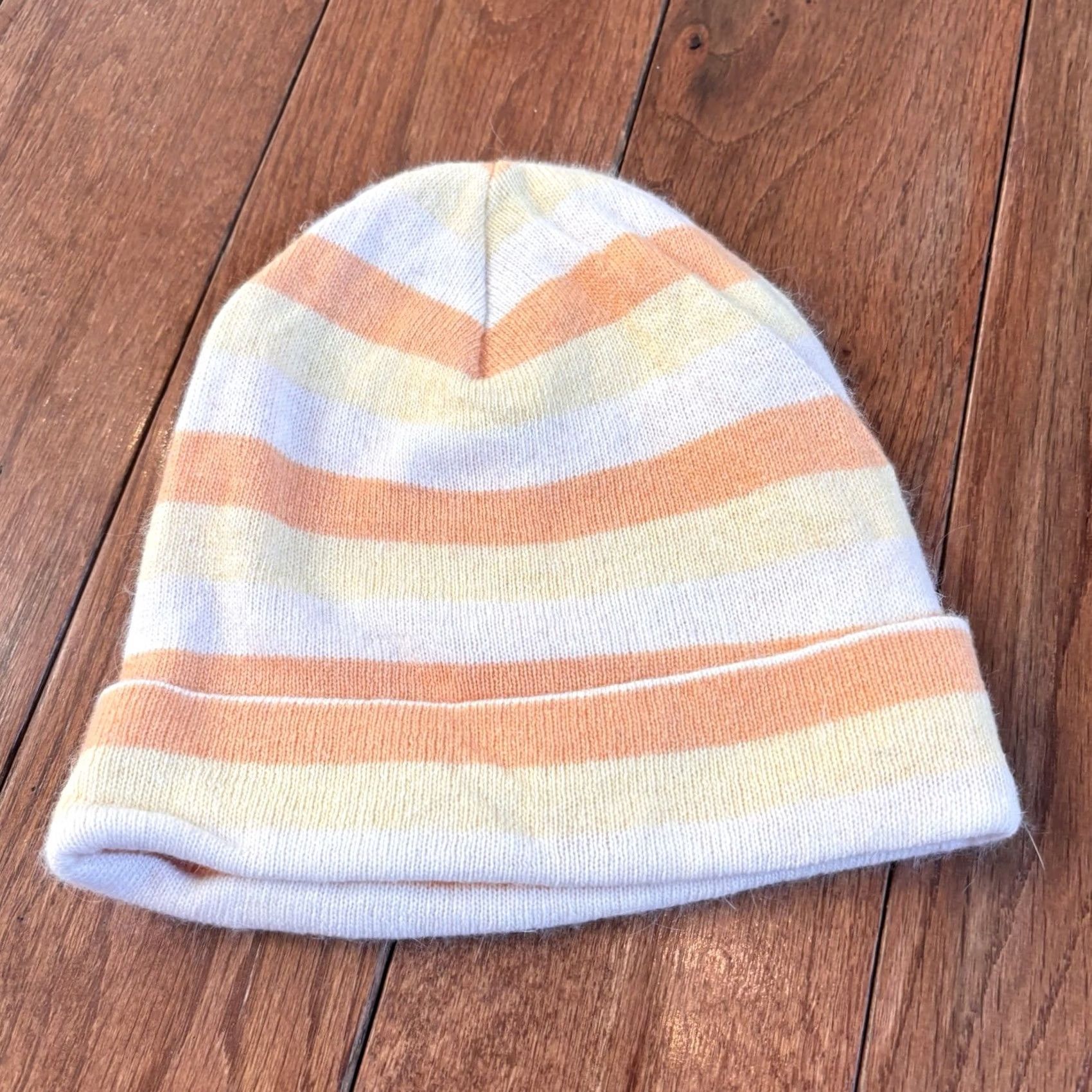 Ralph Lauren Lauren Ralph Lauren Glove Beanie Orange White Stripes One Size Women Angora Nylon Wool Set Size ONE SIZE - 6 Thumbnail